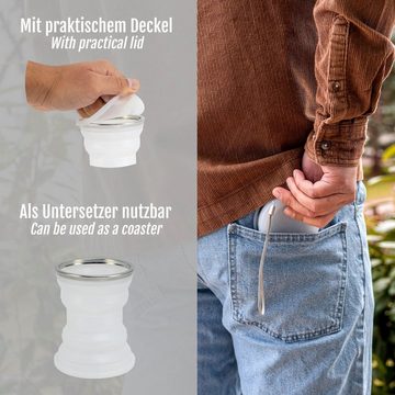 Perfekto24 Trinkflasche Faltbare Becher - Trinkbecher für Camping - Cleveres Camping Gadget