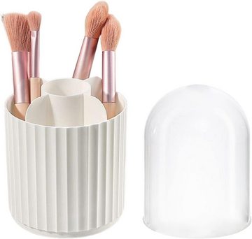 Coonoor Make-Up Organizer Drehbarer Make-up-Pinselbehälter, Transparente staubgeschützte Aufbewahrungsbox
