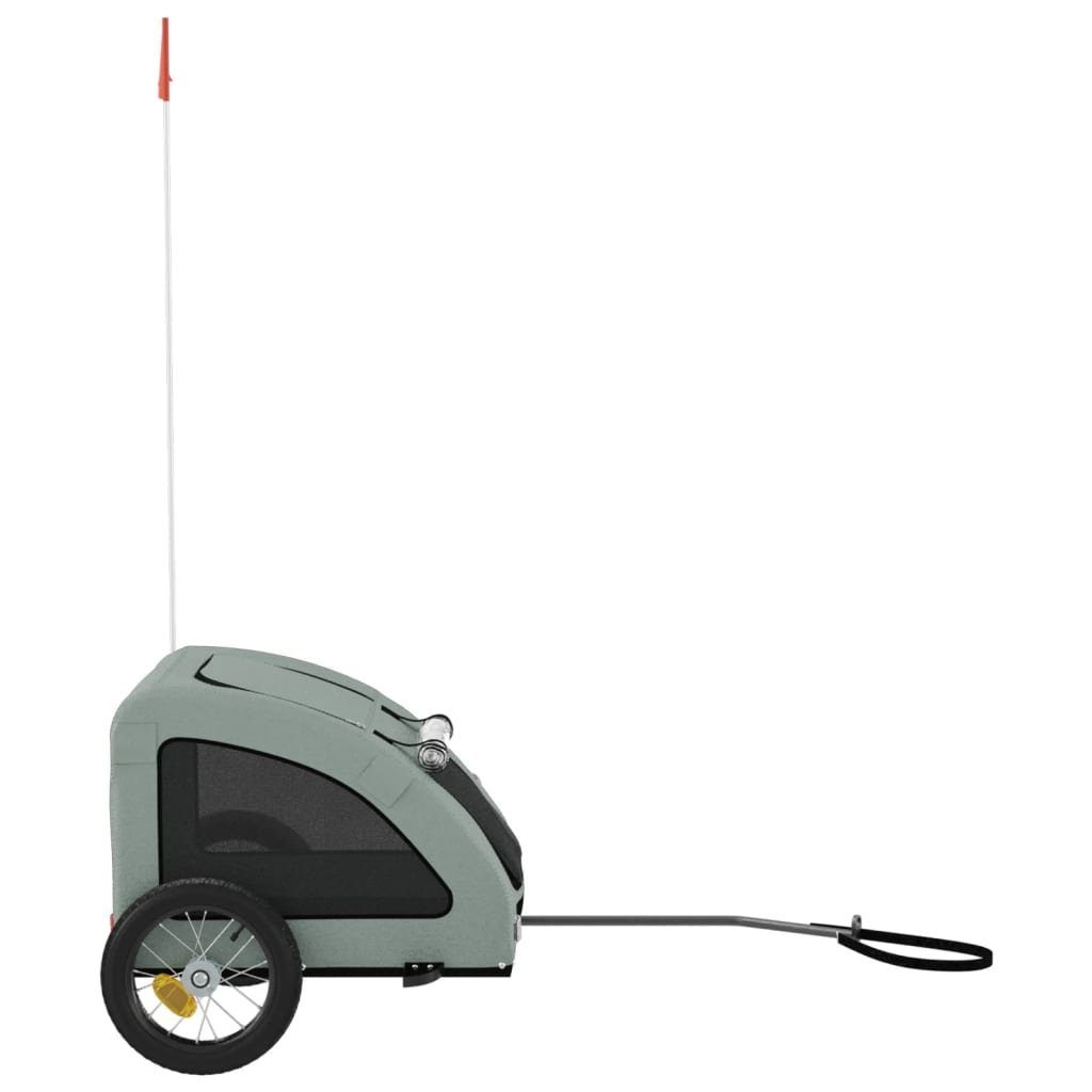 vidaXL Bicycle Dog Trailer 30 kg Bicycle Trailer for Dogs Grey Oxford Fabric and Iron