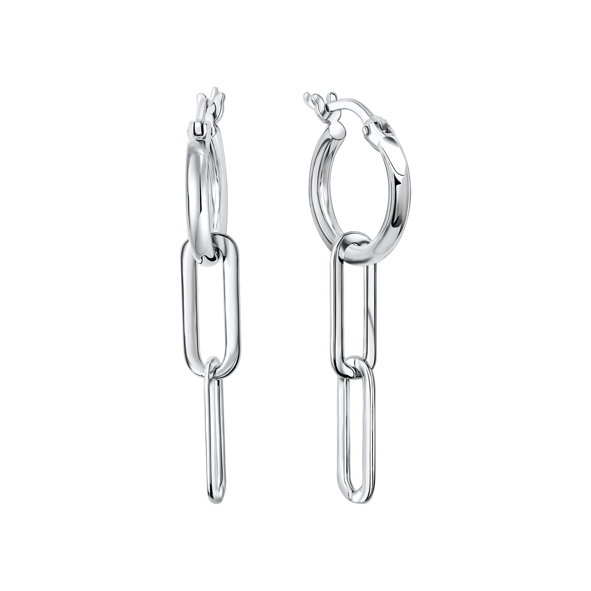 Paar Creolen 925-Sterling Silber rhodiniert