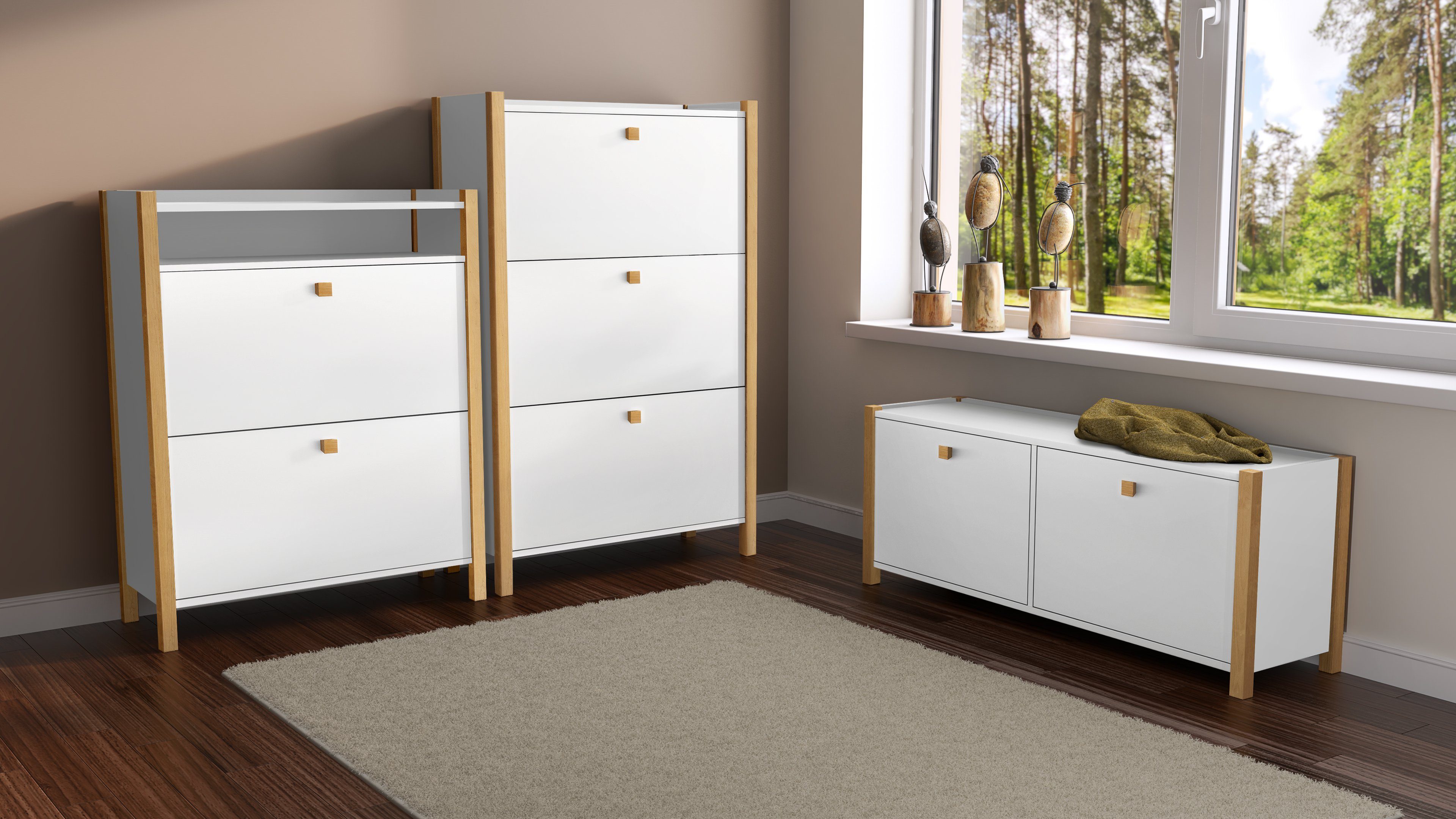 andas Schuhkipper, im skandinavischen Design, Breite 84 cm, FSC®-zertifiziert