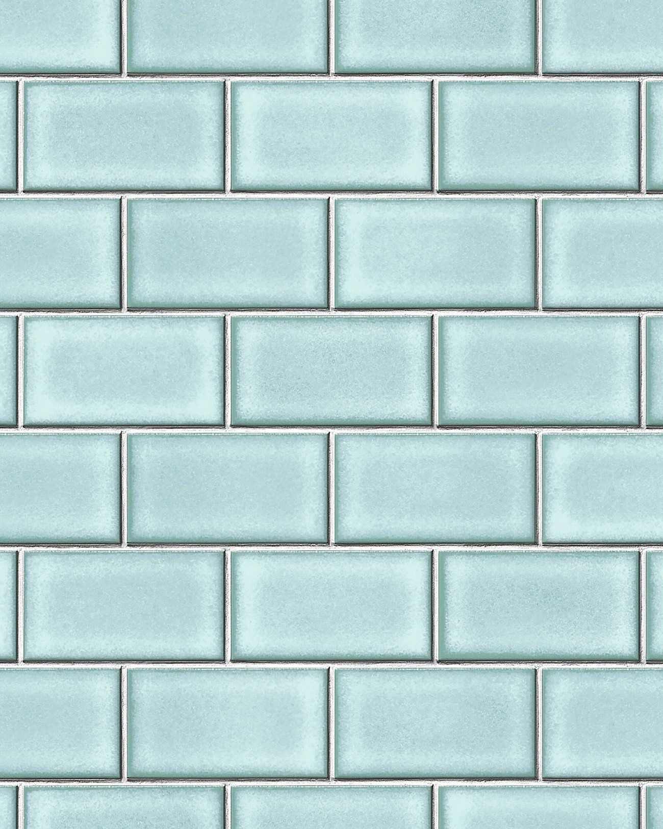 Profhome Prägetapete BA220106-DI Grafik Tapete Geometrisch blau pastell-türkis weiß 5,33 m2, geprägt, glänzend, grafisch, geometrisch, Ziegelstein-Optik, (1 Rolle, 5,33 qm), heißgeprägte Vliestapete, blau, pastell-türkis, weiß