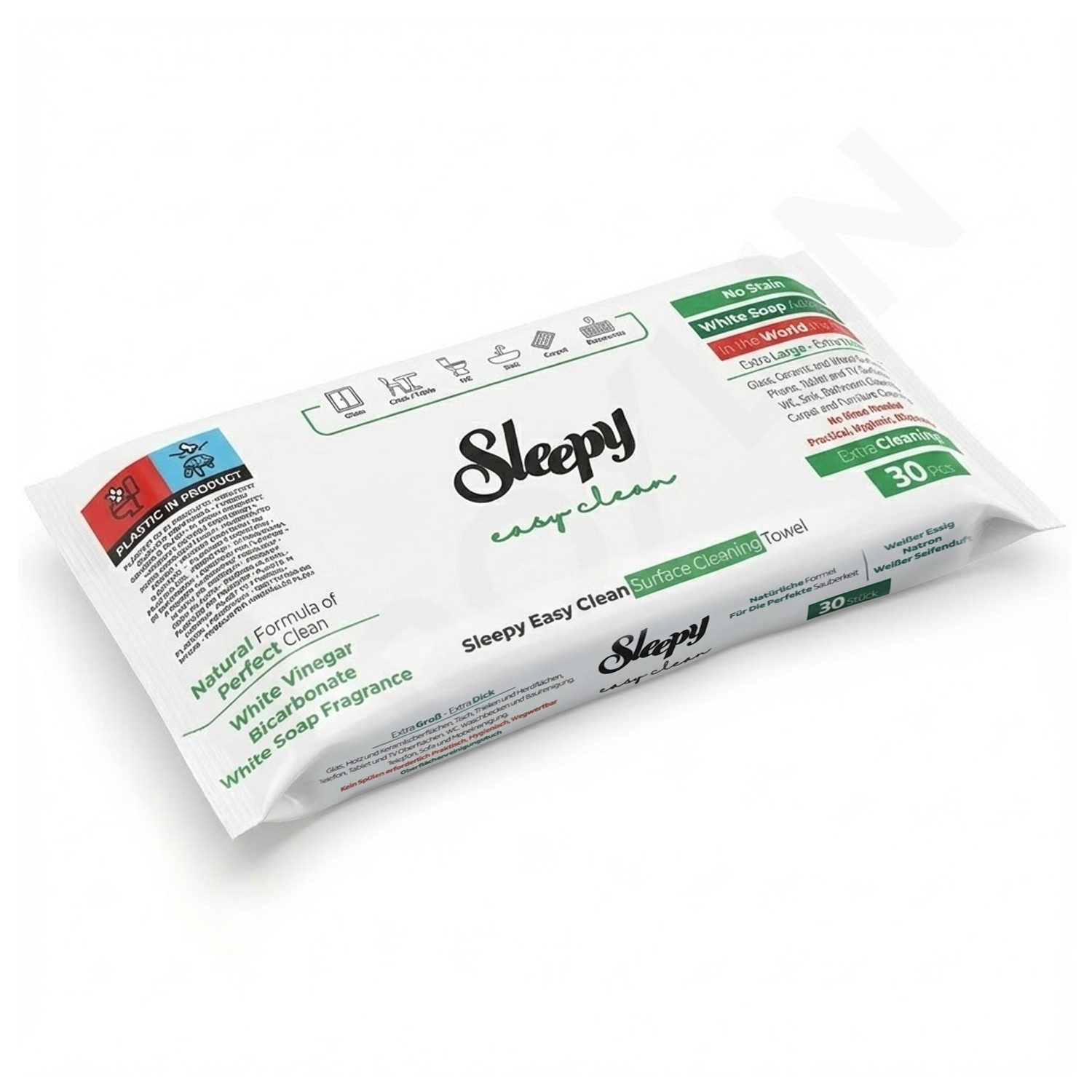 Roxlin Sleepy Easy Clean Reinigungstücher – 30 Stück – Extra Stark & Dick Reinigungstücher (1-tlg)