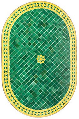 Marrakesch Orient & Mediterran Interior Gartentisch Mosaiktisch 120x80cm oval, Beistelltisch, Gartentisch, Esstisch, Handarbeit