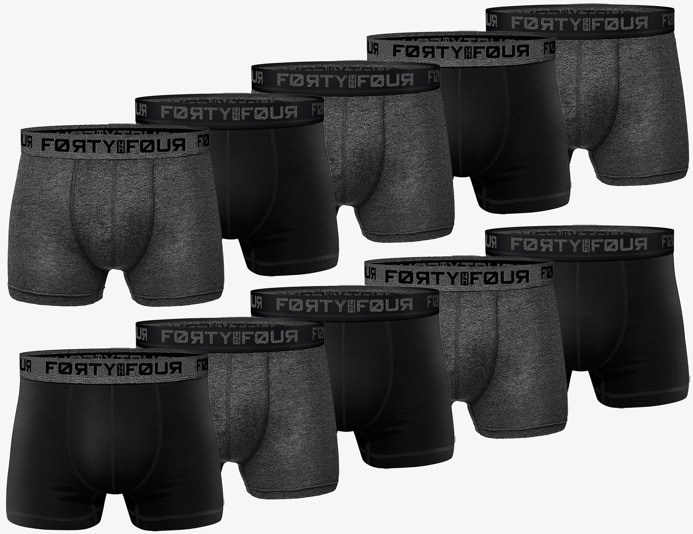 FortyFour Boxershorts Herren Männer Unterhosen Baumwolle Premium Qualität perfekte Passform (Spar Pack, 10er Pack) S - 7XL