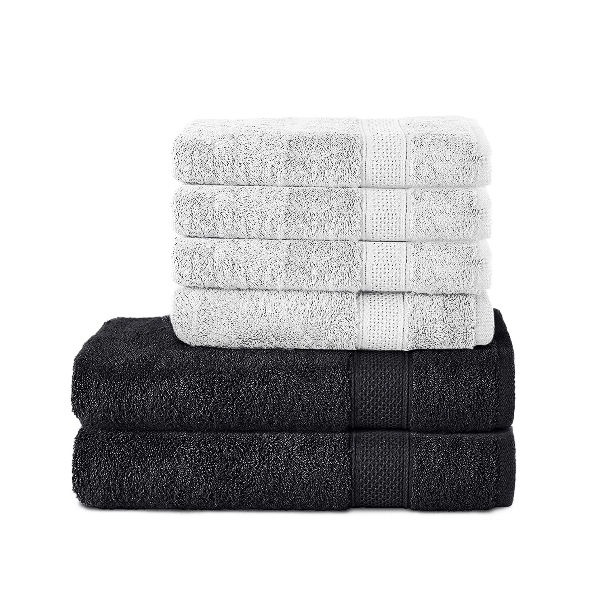 Komfortec Handtuch Set Handtuch & Badetuch Set, 50x100 cm & 70x140 cm, 100% Baumwolle, Frottee (Set, 6-St), Weich