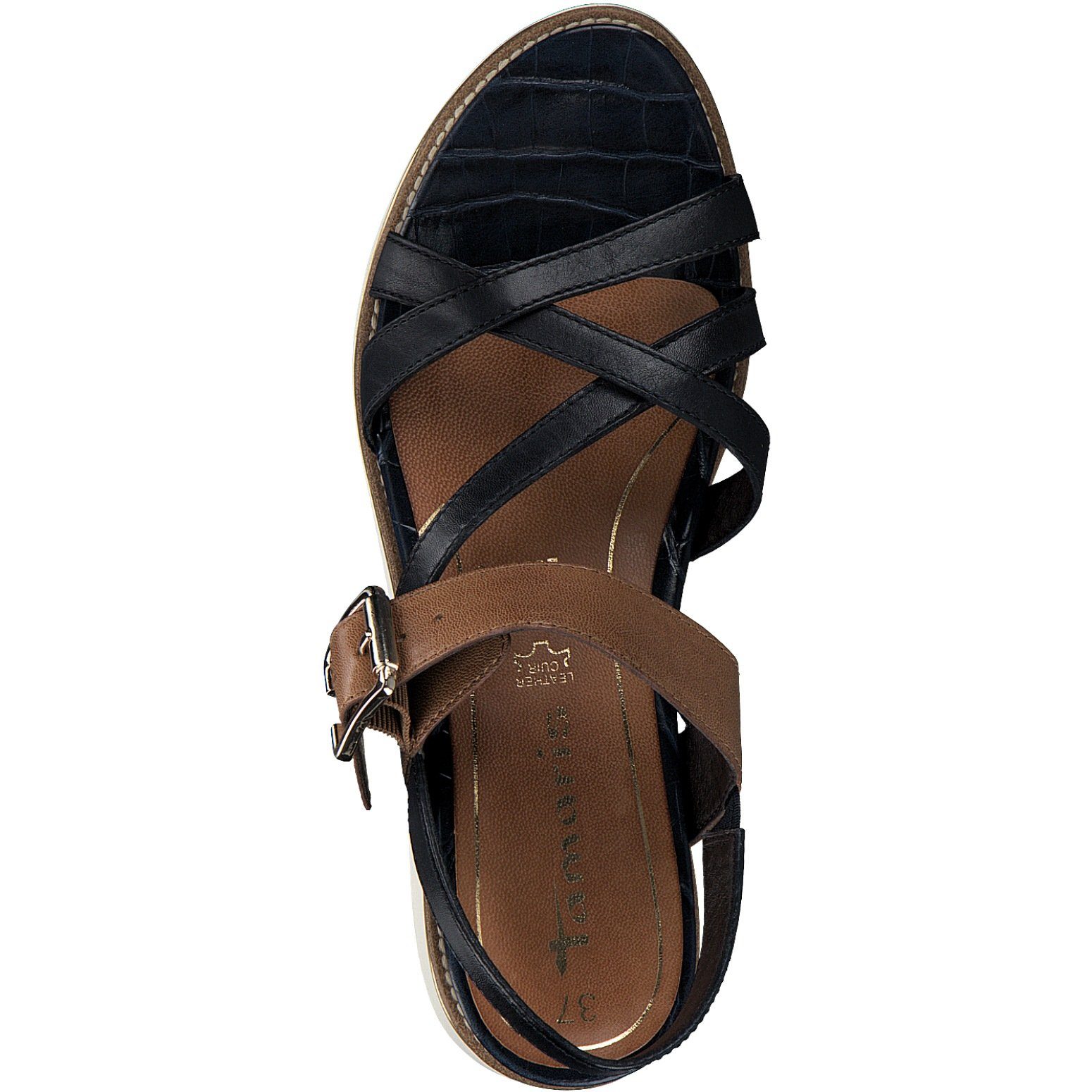 Tamaris Tamaris Damen Sandalette 1-28252-24-804 navy / cognac Sandale