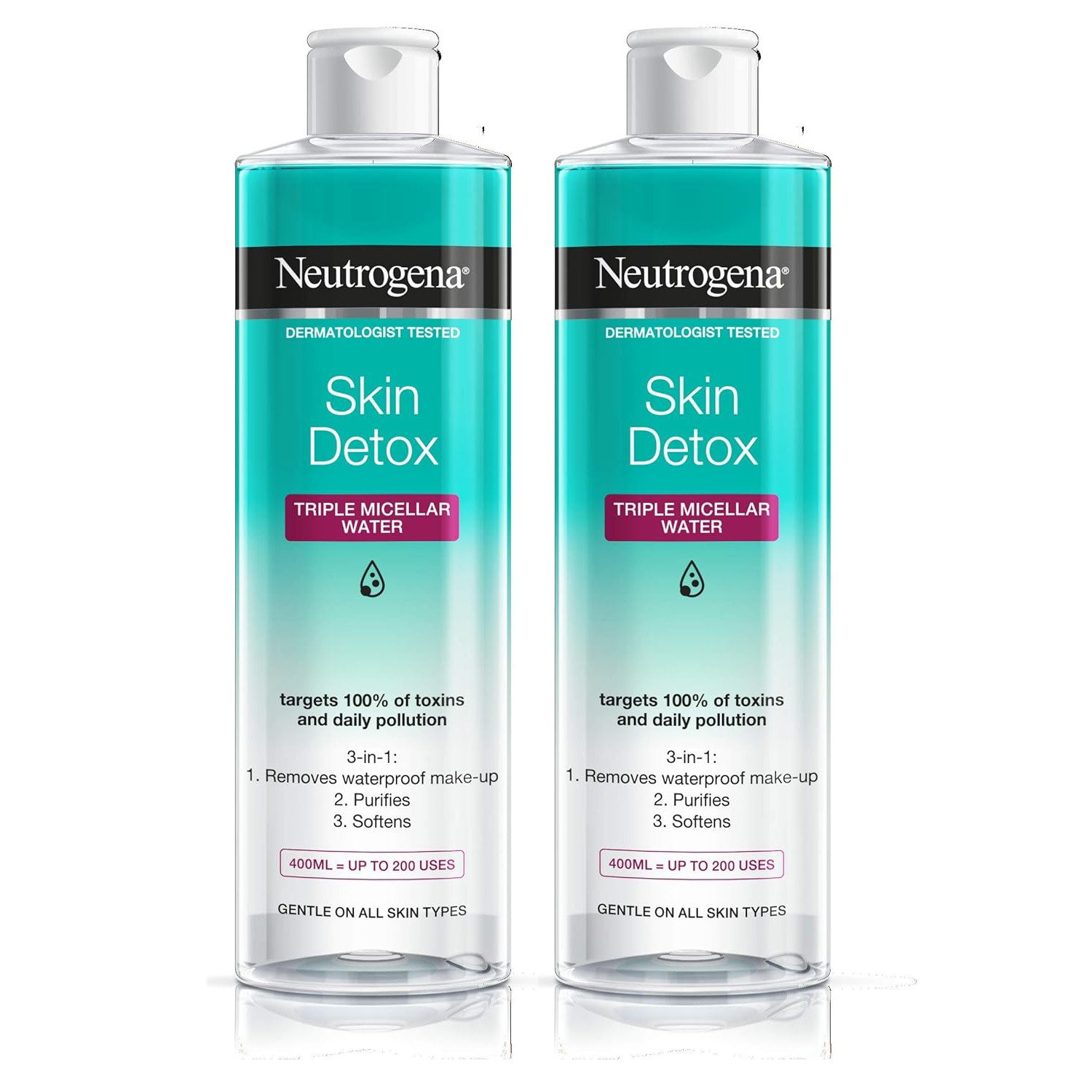 Neutrogena Make-up-Entferner Skin Detox Deep Clean Triple Mizellen Wasser ohne Alkohol 400ml