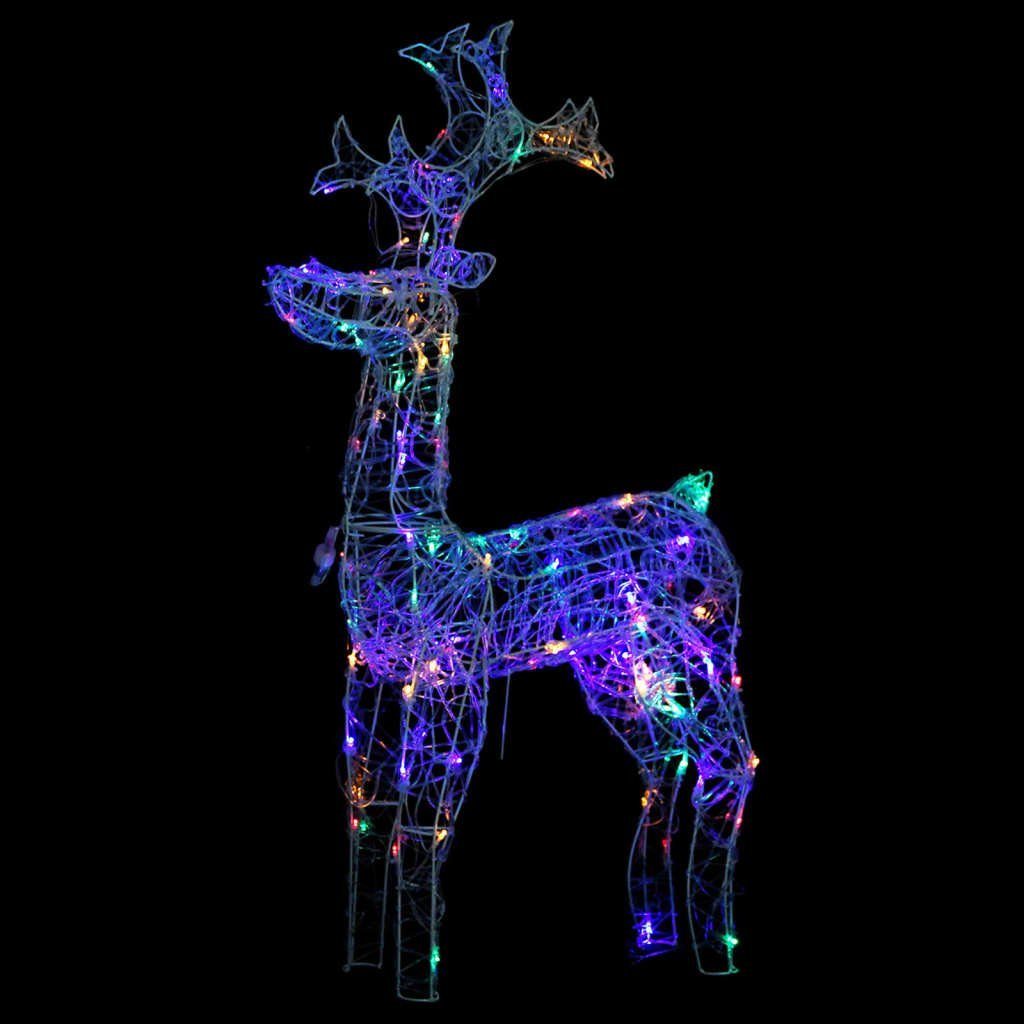 LED-Rentier (1-tlg) Mehrfarbig 60x16x100 vidaXL Christbaumschmuck cm 90 LEDs Acryl Weihnachtsdeko