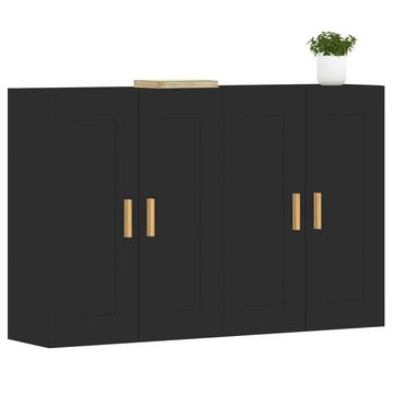 vidaXL Kleiderschrank Kommode Schrank Sideboard Wohnzimmerschrank 2 Stk Schwarz Holzwerkstof