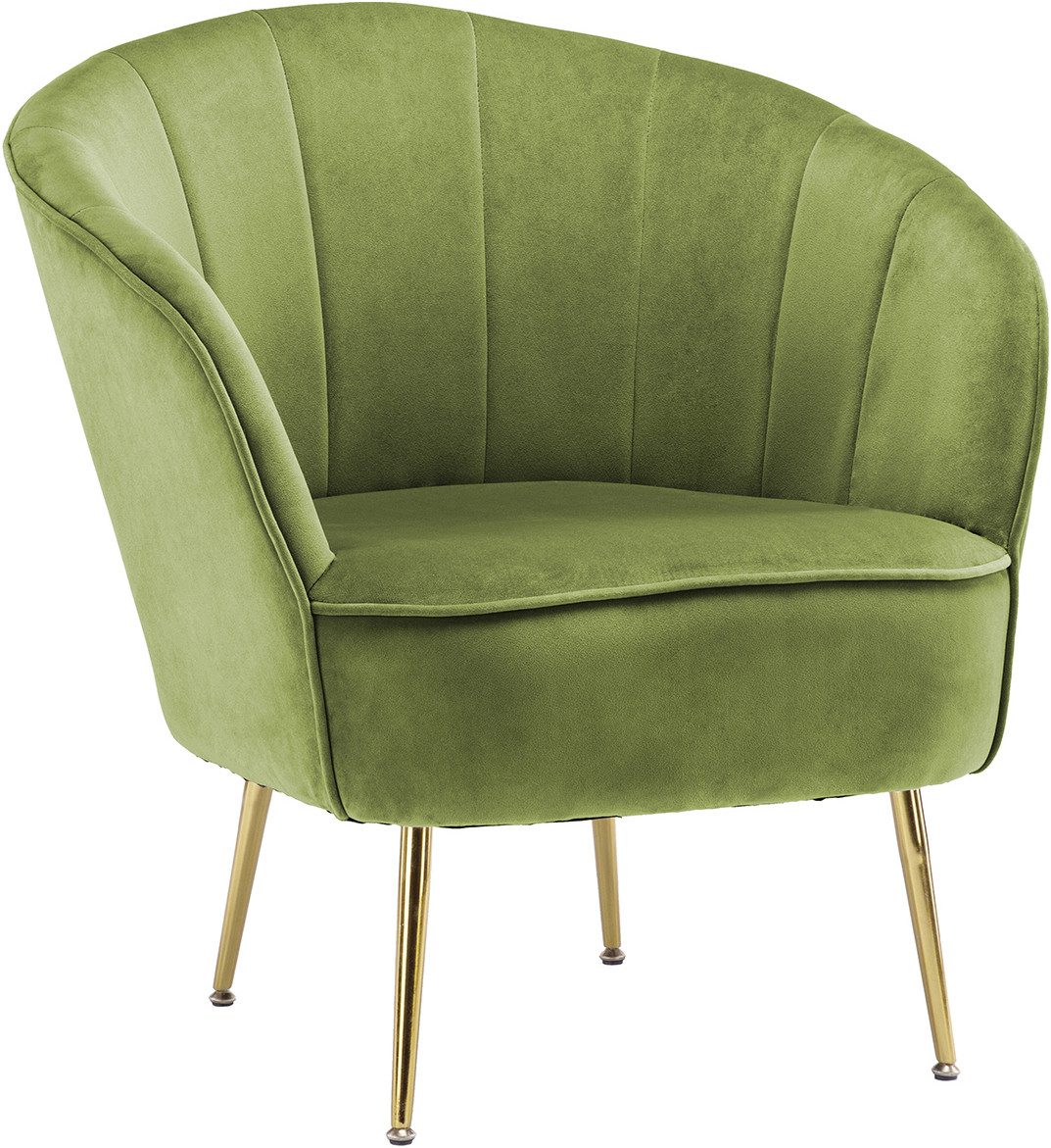 Kayoom Sessel Loulan 125, gemütlicher Cocktail-Sessel, edler Samtbezug (1-St), Cocktail-Sessel, Rückenlehne mit Ziernaht, Metallbeine in Gold