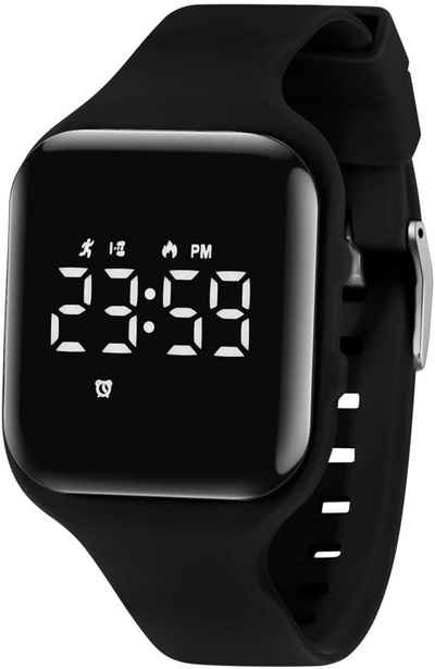 aswan watch Digitaluhr Kinder Mädchen Jungen App und Handy mit Silikonarmband Smartwatch, mit Schrittzähler,Wecker,Stoppuhr, Licht,Datum-Sport Armbanduhr ohne