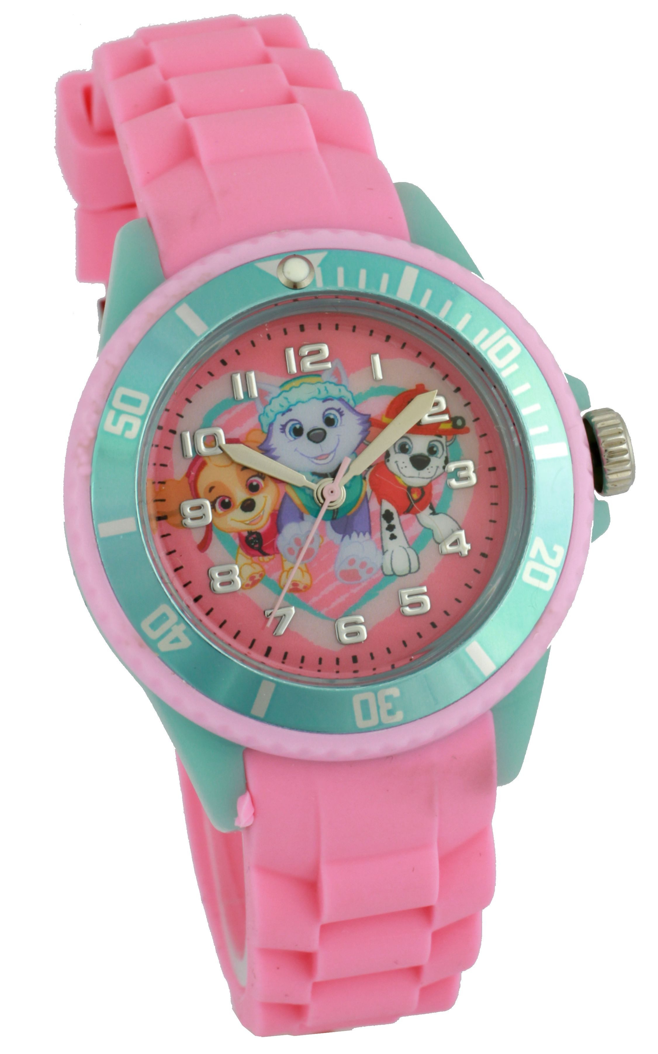 Quarzuhr PAW Patrol Kinderarmbanduhr mit Silikonarmband, Japanisches Quarzuhrwerk 34 mm
