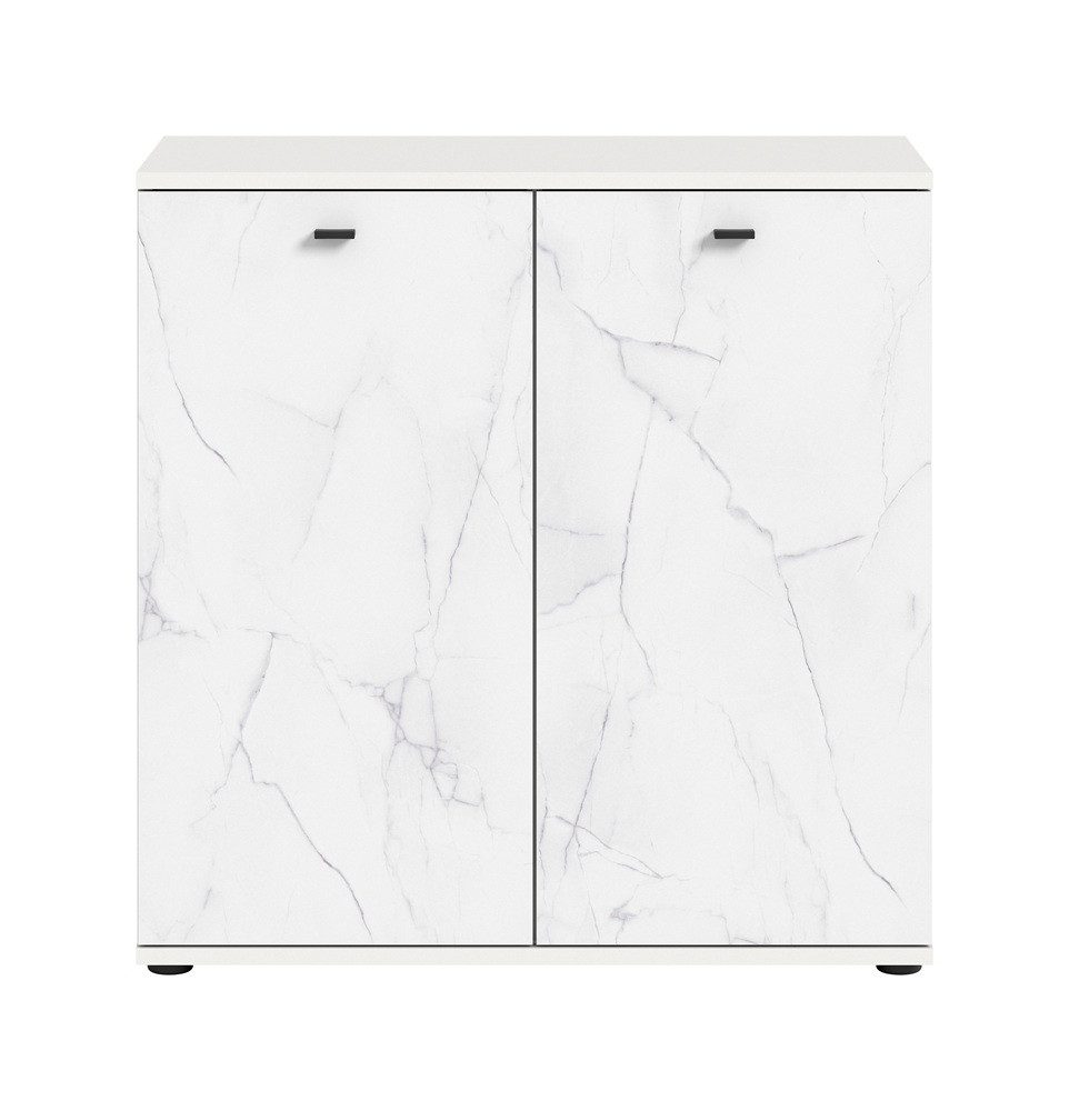 xonox.home Sideboard Kommode Stone, weiß, Marmoroptik, Sideboard, Wohnzimmerkommode ca. 90 cm