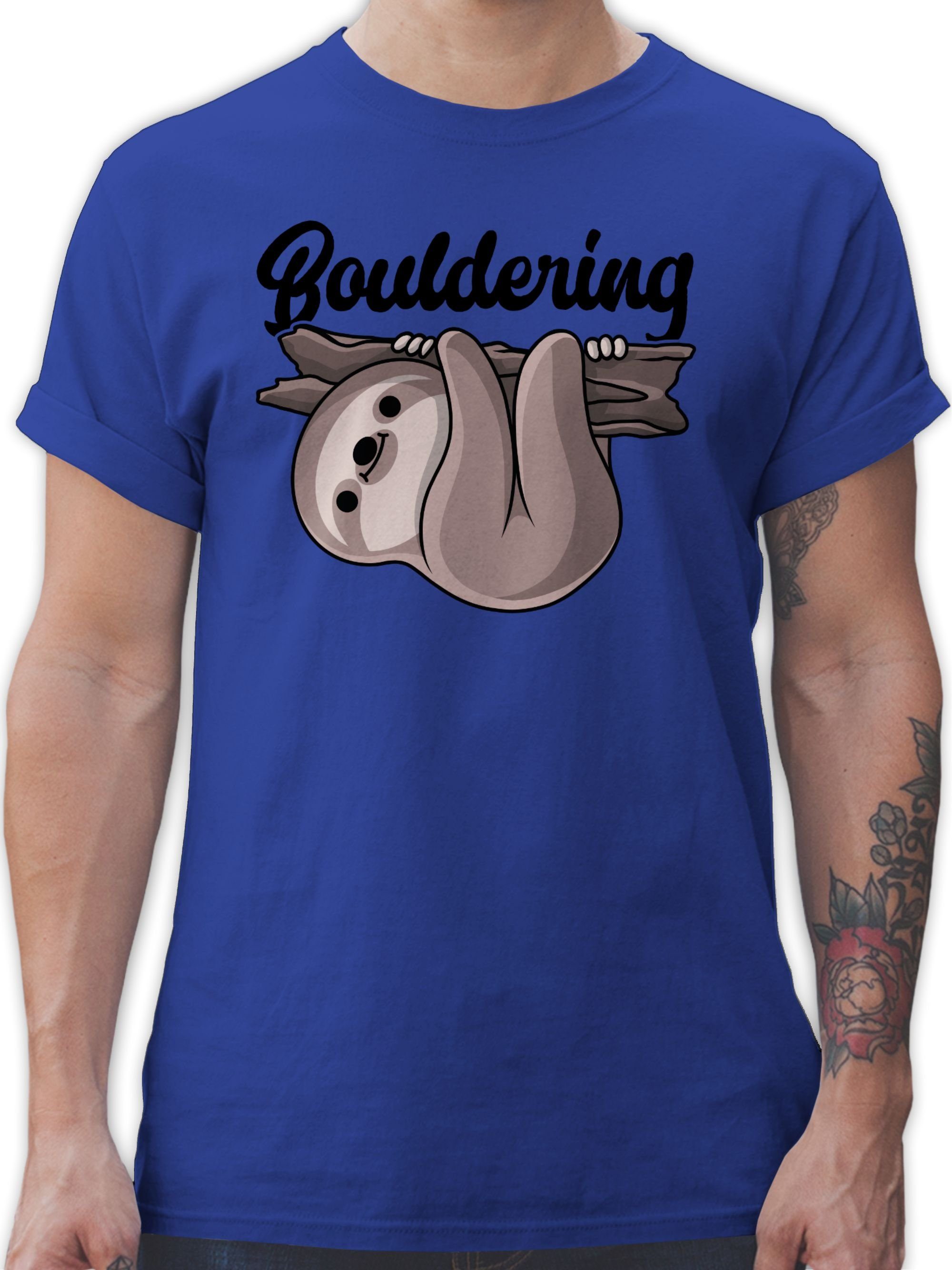 Shirtracer T-Shirt Bouldering mit Faultier - schwarz Sport Zubehör 02 Royalblau
