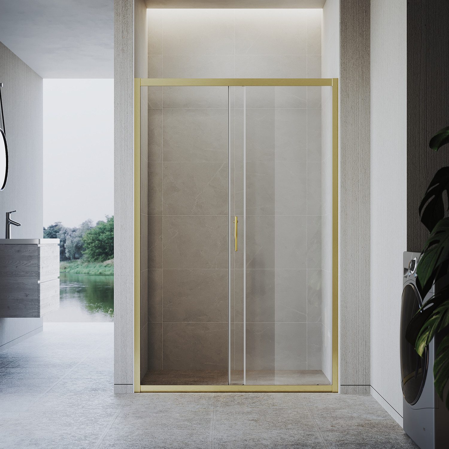 SONNI Dusch-Schiebetür Duschschiebetür,100-170cm,Nischendusche,Duschtür, Duschabtrennung, 100x185 cm