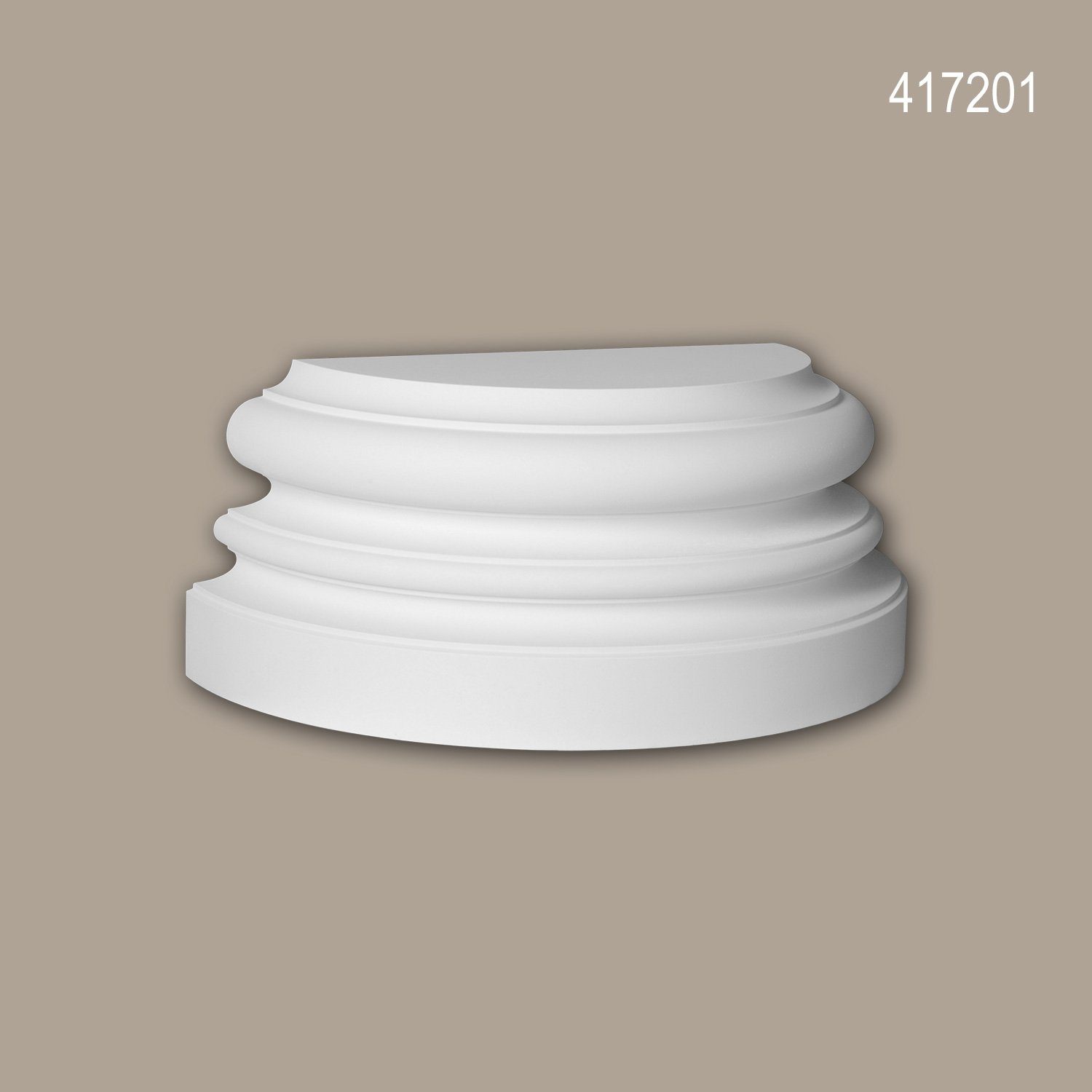 Profhome Wanddekoobjekt 417201 (Halbsäulen Sockel, 1 St., Fassadenstuck, Säule, Zierelement, Außenstuck), weiß, vorgrundiert, für Fassadendekoration, Stil: Ionisch