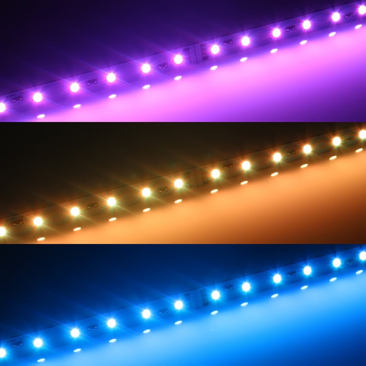 Ogeled LED-Lichterkette 24V LED RGB Party-Lichterkette 25cm, Modul Hintergrundbeleuchtung, dimmbar, Farbwechsel, Bunt, schmal, Farbwechsel