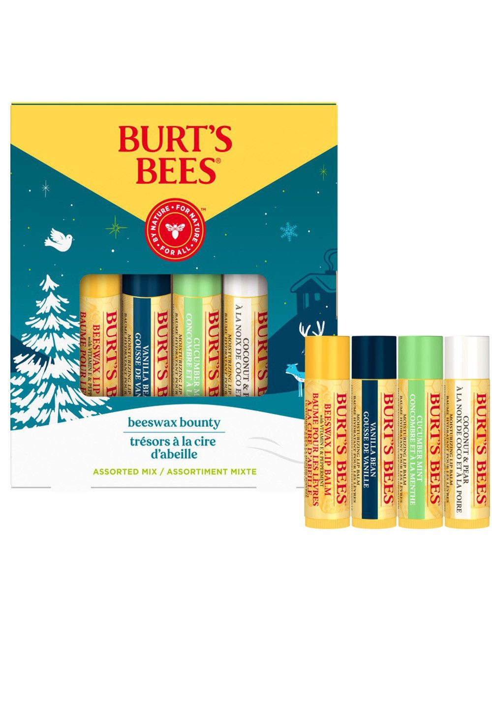 BURT'S BEES Lippenbalsam 500617, Beewax Bountry 4er Pack