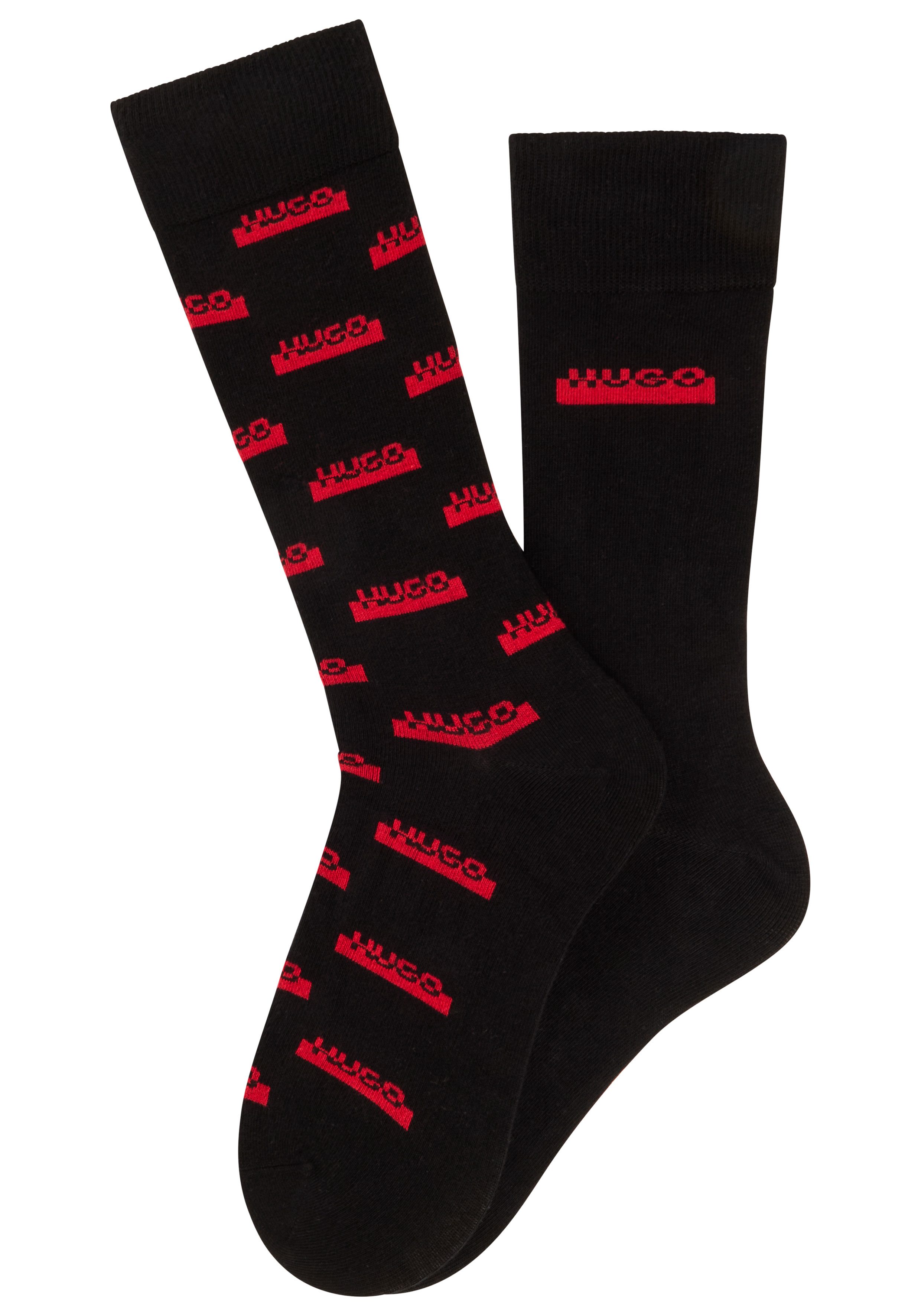 HUGO Socken (2-Paar) mit elastischem Bund, Baumwollmischung, Logo-Design günstig online kaufen