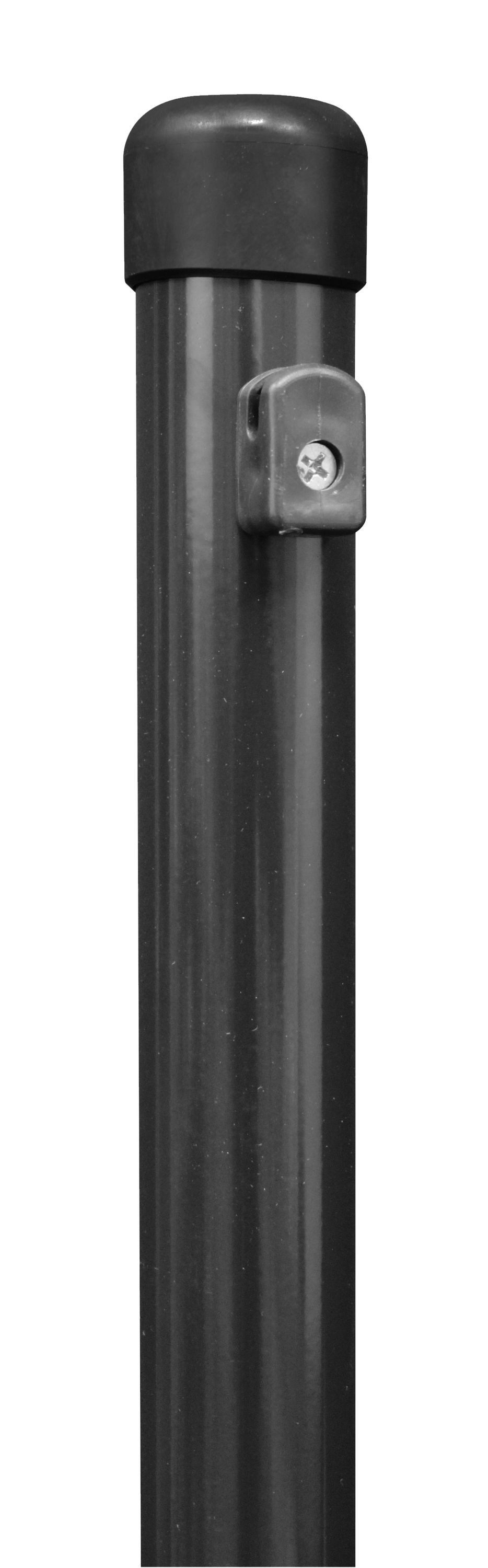 Alberts Zaunriegel ZPF,verkürzt,anthr.-met.,Ø34/965/800, 613938 Zaunpfosten für Maschendrahtzäune für die Befestigung mit Ein