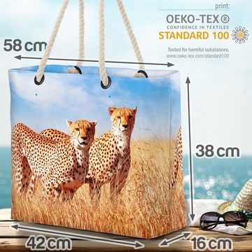 VOID Strandtasche (1-tlg), Gepard Steppe Beach Bag Gepard Leopard Tiger Safari Dschungel Afrika Indien