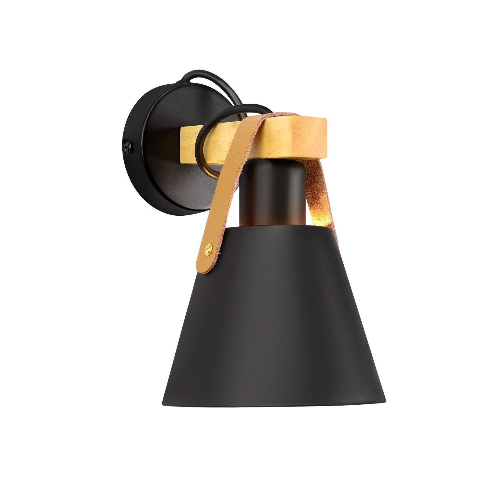 Nettlife Wandleuchte Schwarz Holz Vintage E27 günstig online kaufen