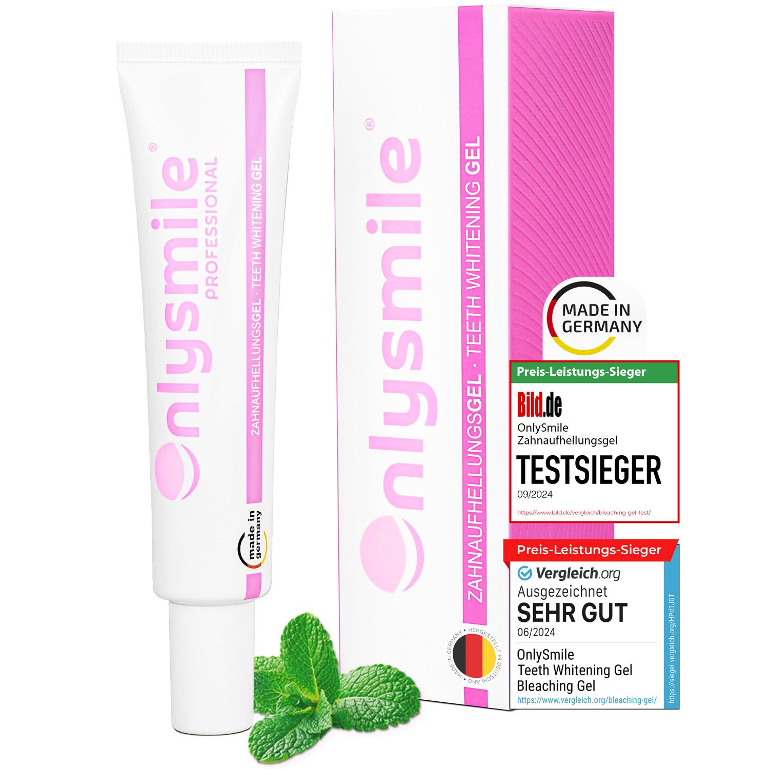OnlySmile Zahnbleaching-Gel Zahnaufhellung Gel - Testsieger - Teeth Whitening Gel für Weiße Zähne, Zahnaufhellung, Bleaching Gel, Aufhellen, Weiße Zähne