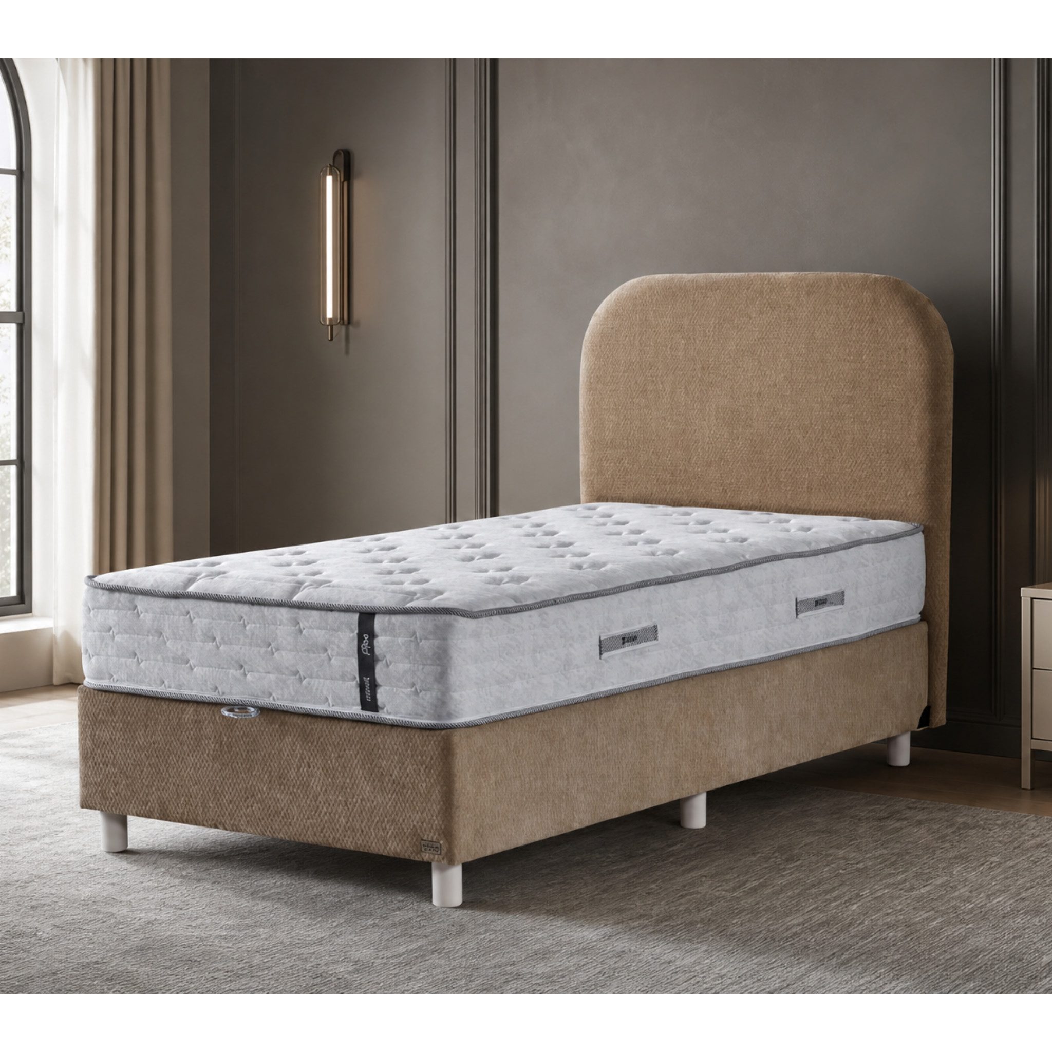 Bambi Kinderbett Boxspringbett mit Matratze und Kopfteil Kostenlose Lieferung (Set, Bettkasten, Kopfteil, Matratze), Geeignet für Jungen und Mädchen