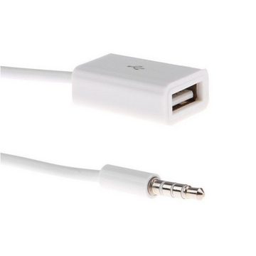 adaptare adaptare 14030 10 cm Aux-In-Kabel 3,5-mm-Klinke-Stecker auf USB 2.0-Bu Audio-Kabel