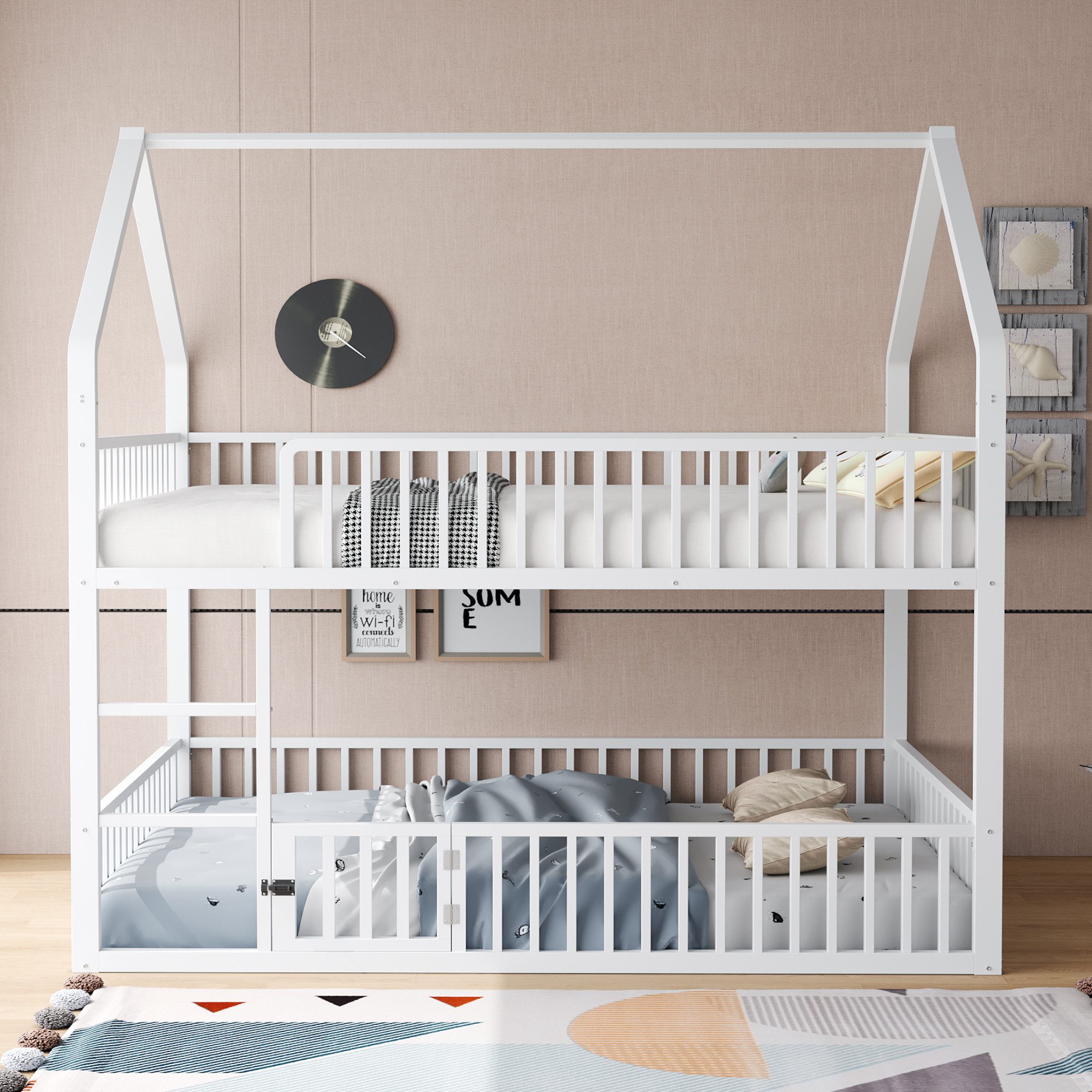 Merax Etagenbett (Jugendbett Kinderbett Stockbett, 1-St), Hohbett Metallbet günstig online kaufen