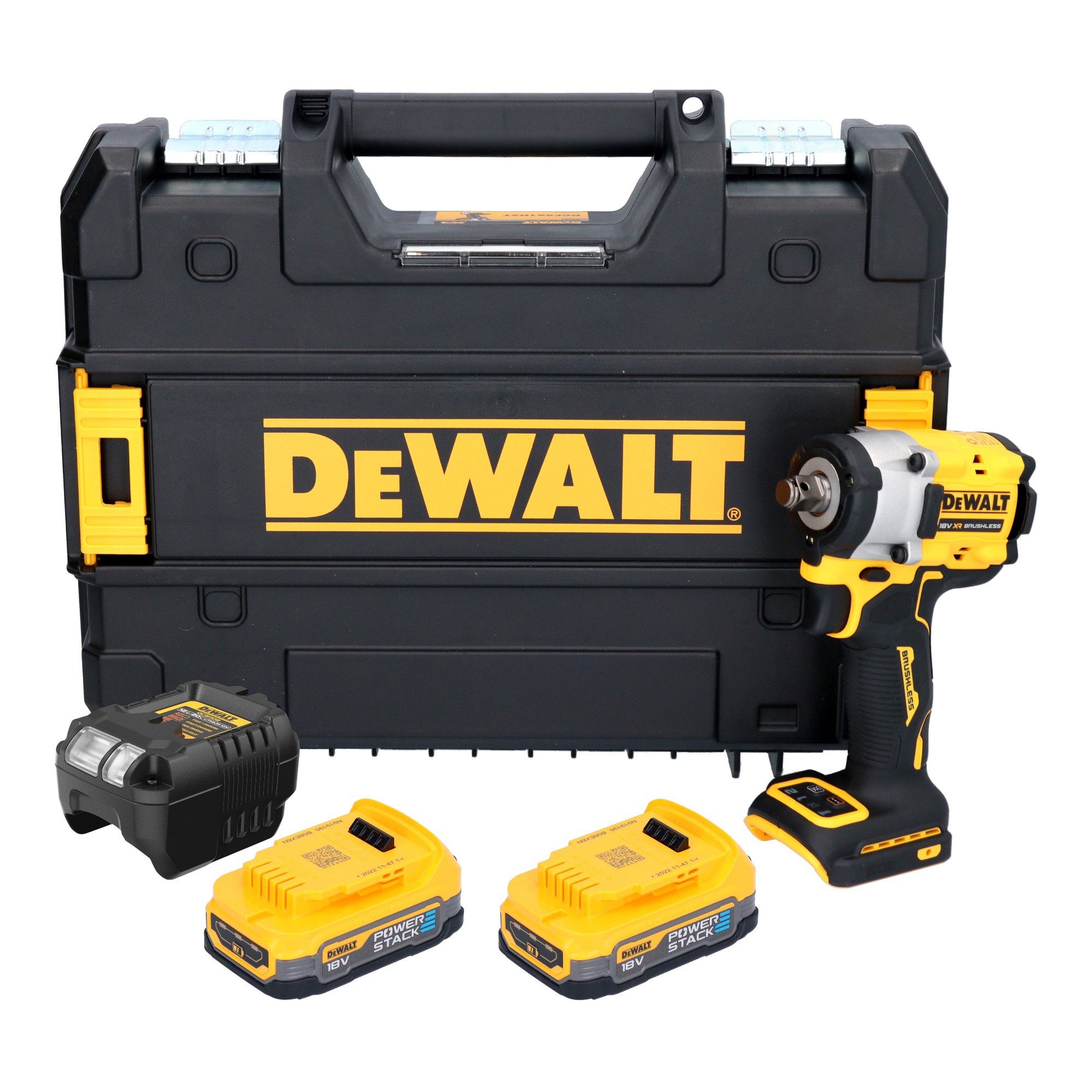 DeWalt Akku-Schlagschrauber DCF 921 E2T 18 V 400 Nm 1/2" Brushless + 2x Powerstack Akku 1,7 Ah