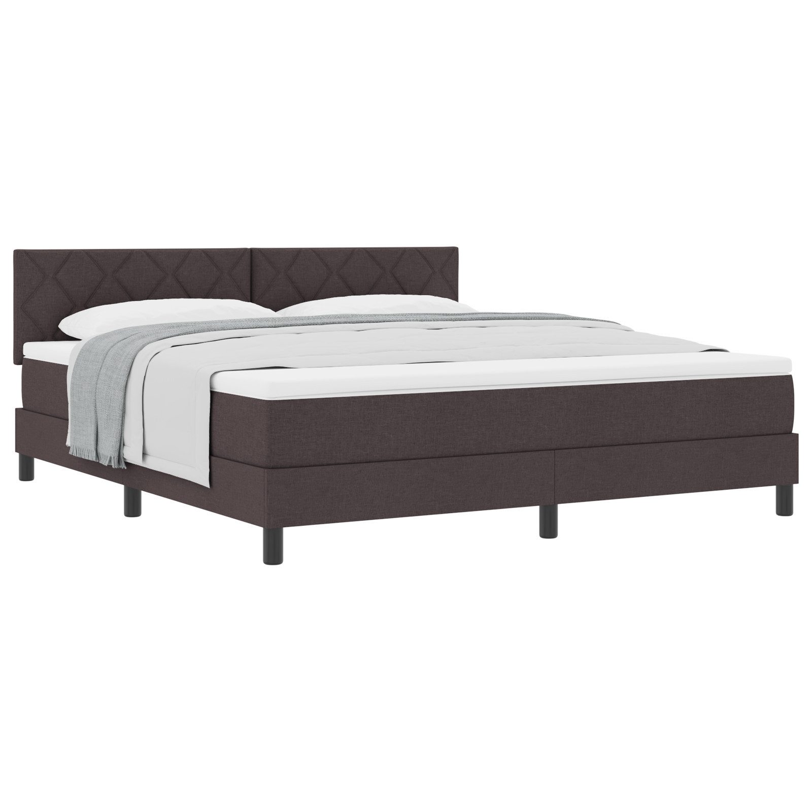 vidaXL Bett Boxspringbett mit Matratze Dunkelbraun günstig online kaufen