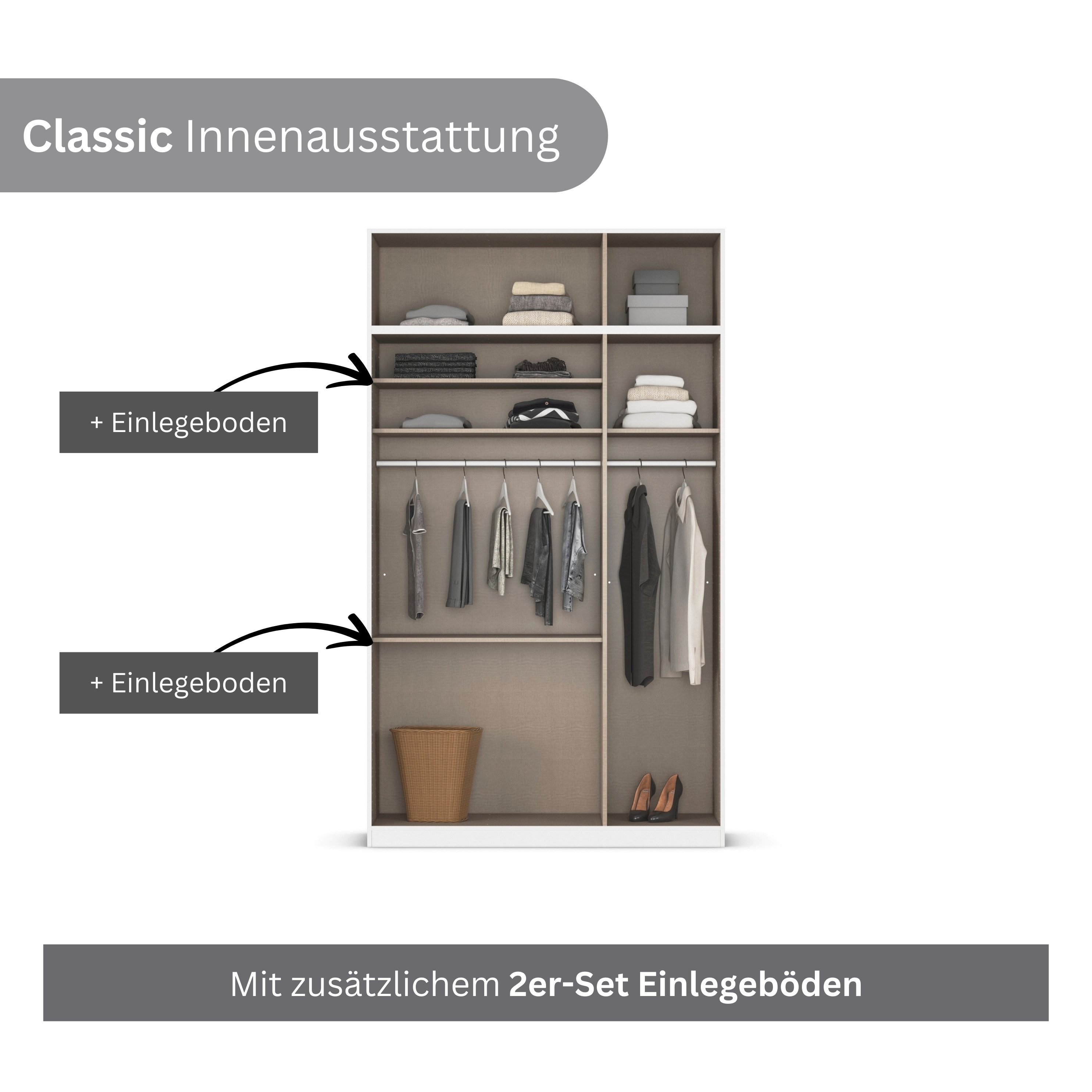 rauch Kleiderschrank Drehtürenschrank Schrank Garderobe Ankleide Schlafzimmer LAGOA (3 verschiedene Ausstattungen BASIC/CLASSIC/PREMIUM (inkl. SOFT-CLOSE) moder – Bild 5 von 5