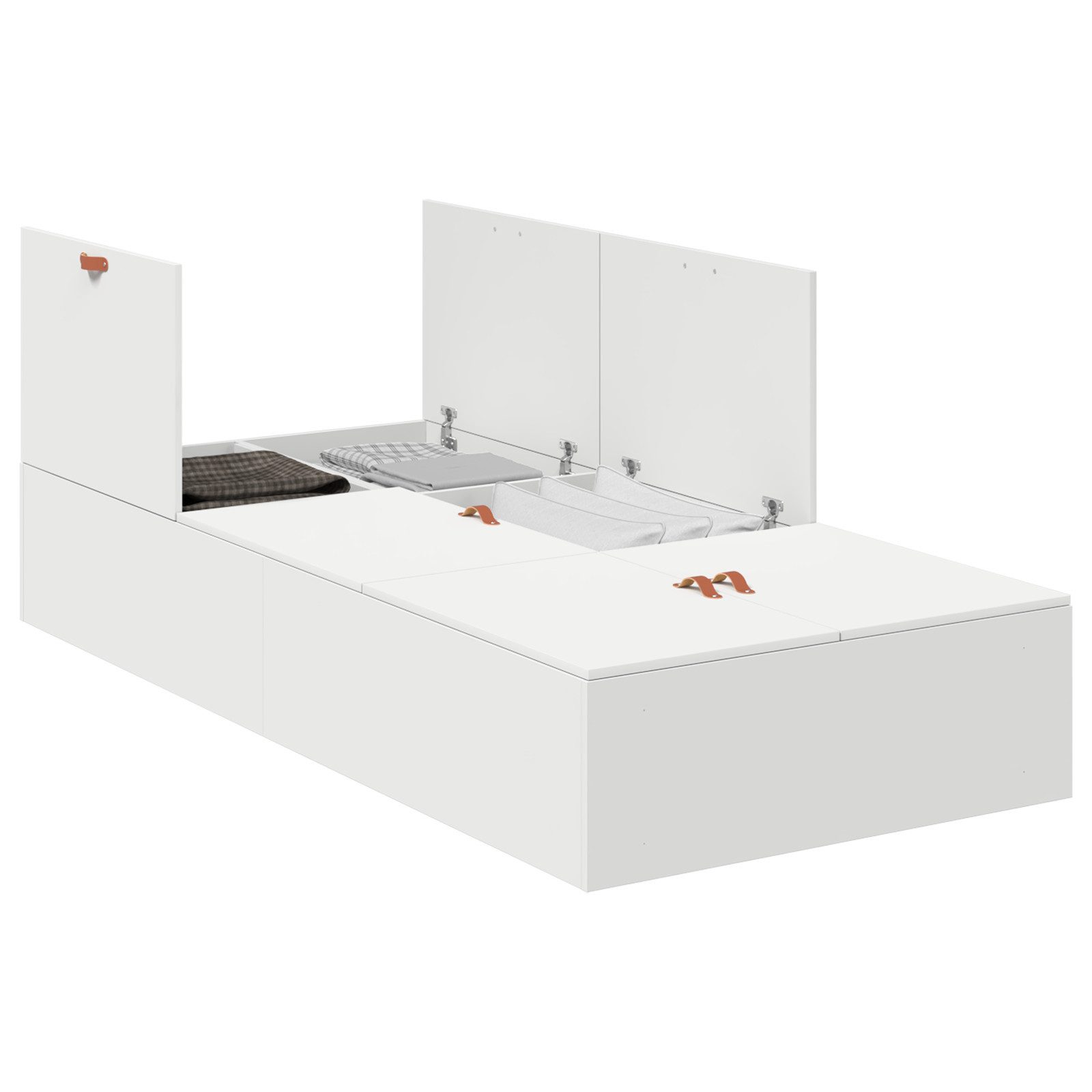 vidaXL Bett Bettgestell mit Stauraum Weiß günstig online kaufen
