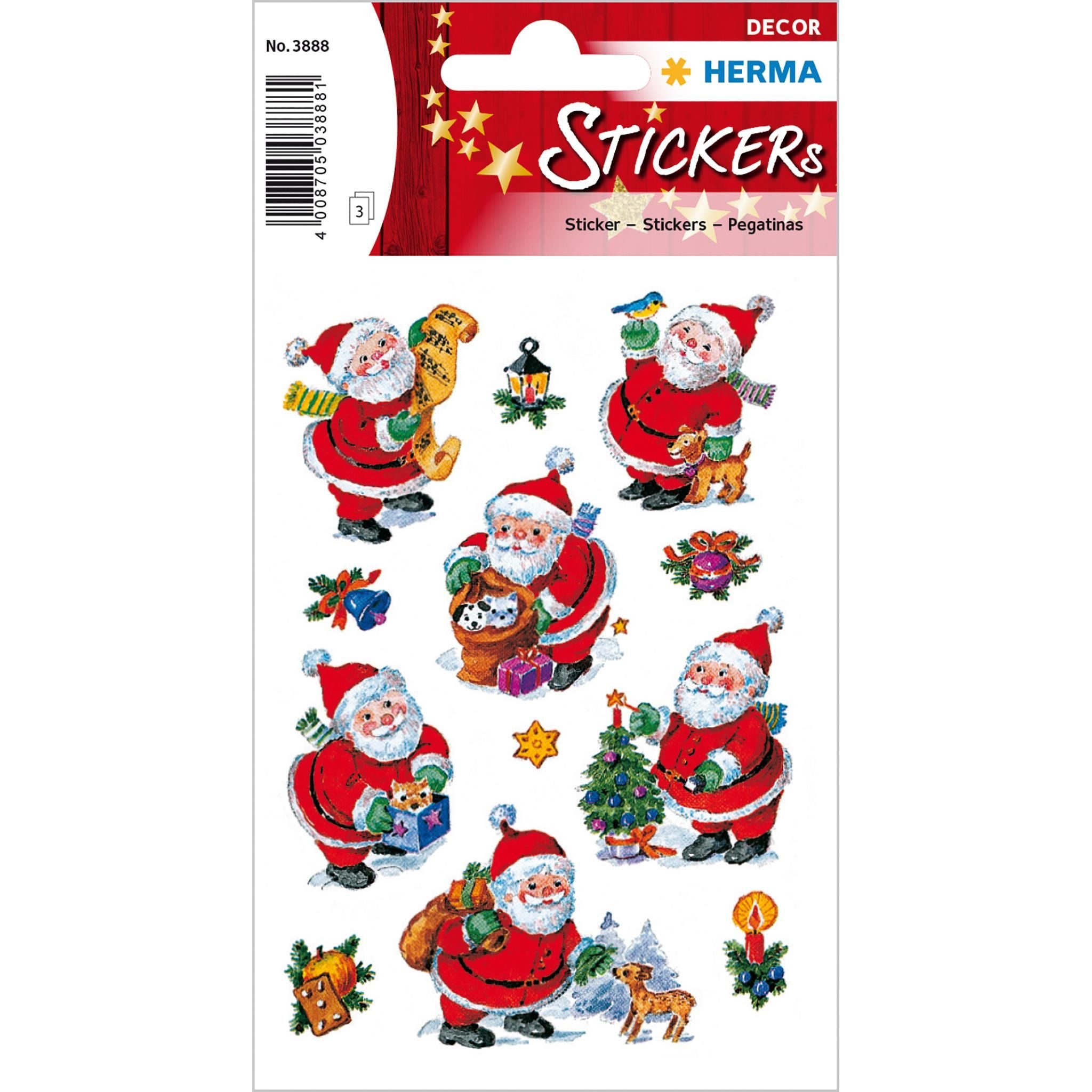 HERMA Sticker Herma Sticker DECOR Weihnachten Lustiger Nikolaus 3 Bl