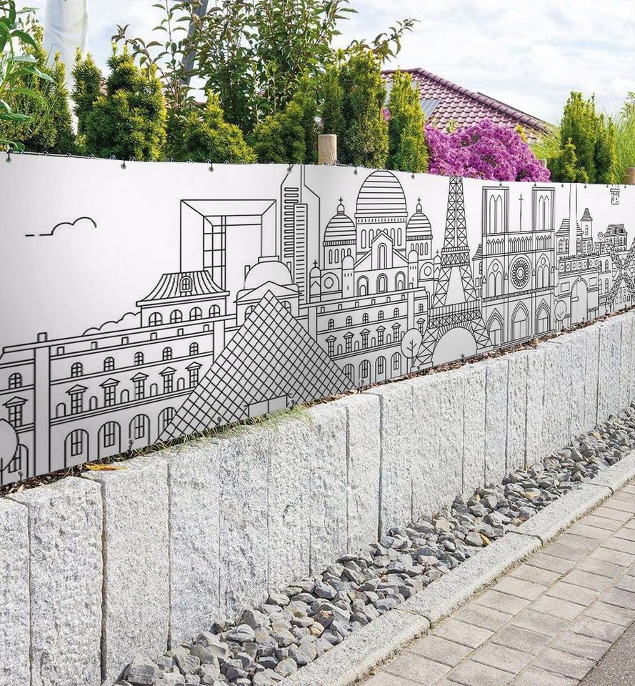 Thumbnail - MyMaxxi Sichtschutzzaunmatten Zaunbanner Panorama Paris Sichtschutz Garten Zaun