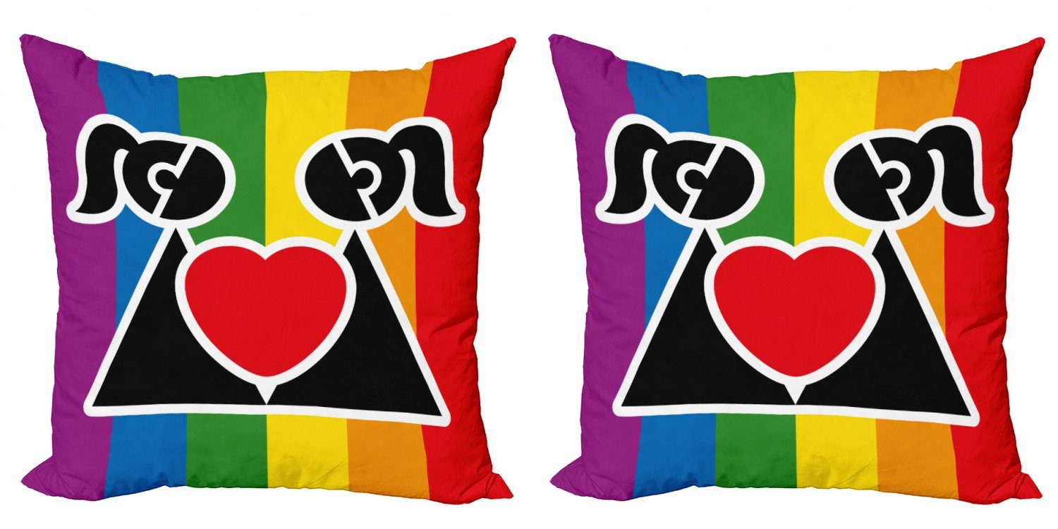 Liebe (2 Modern Digitaldruck, Stück), Homosexuell Paar Abakuhaus gewinnt Valentines Kissenbezüge Accent Doppelseitiger