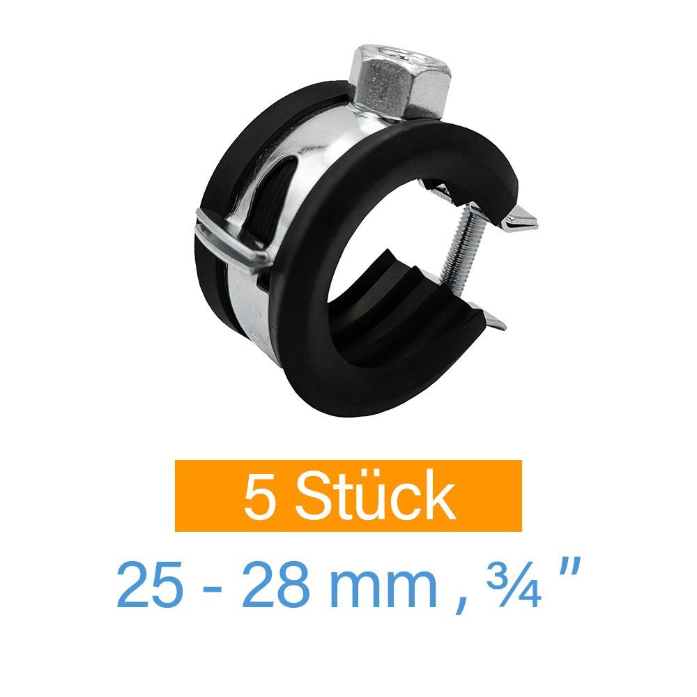 Symbionet Dichtschelle 5 x Gelenkrohrschelle Ø 25 - 28 mm 3/4 Zoll