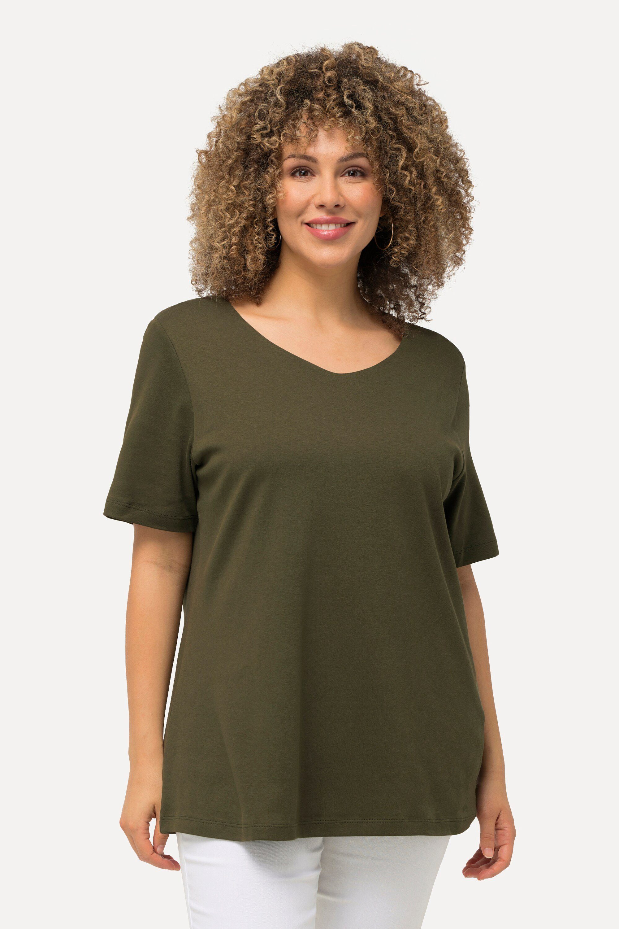 Ulla Popken T-Shirt Shirt doppellagige Vorderseite günstig online kaufen