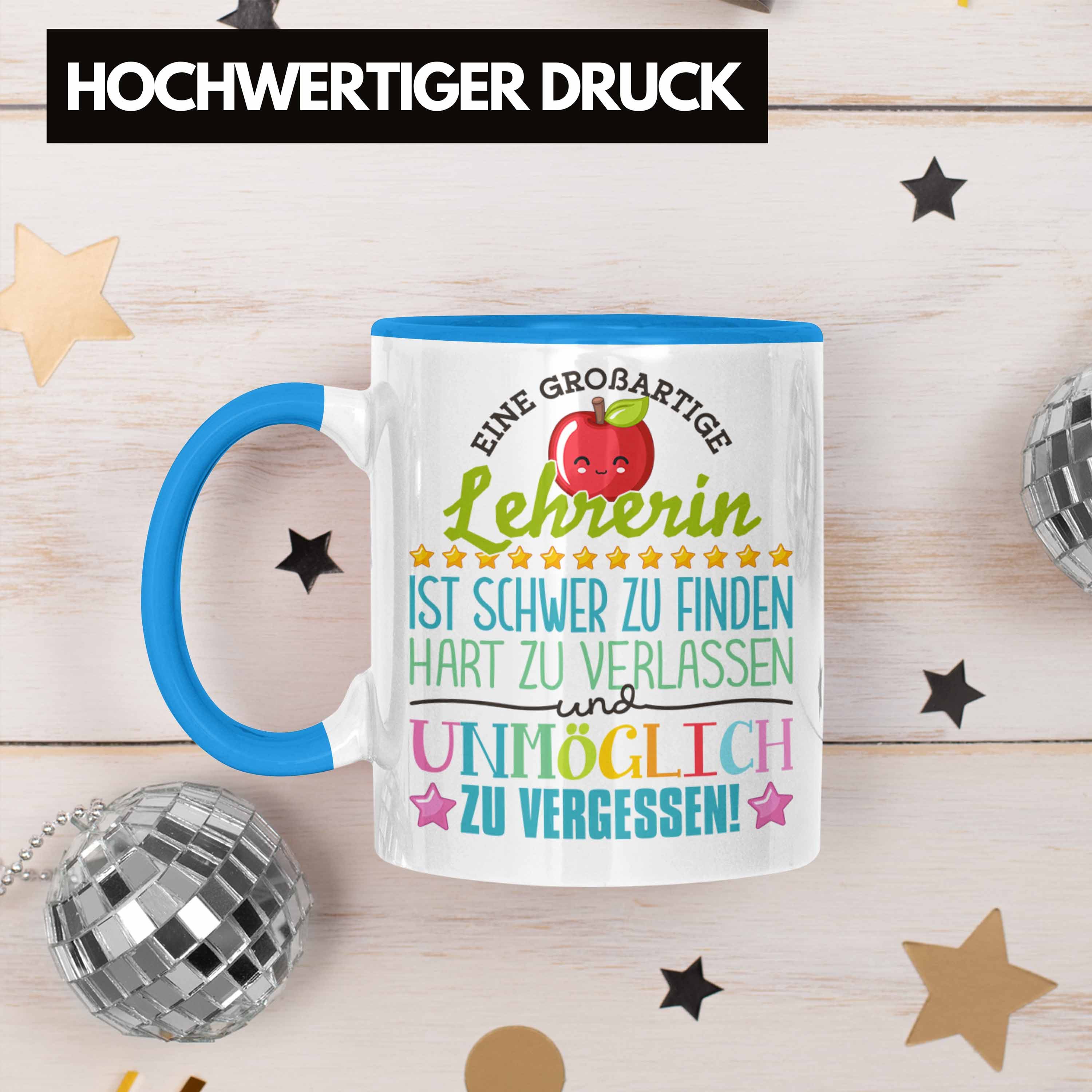 Trendation Tasse Lehrerin Abschied Tasse Abschiedsgeschenk Spruch Lehrerin Geschenkidee, Keramik