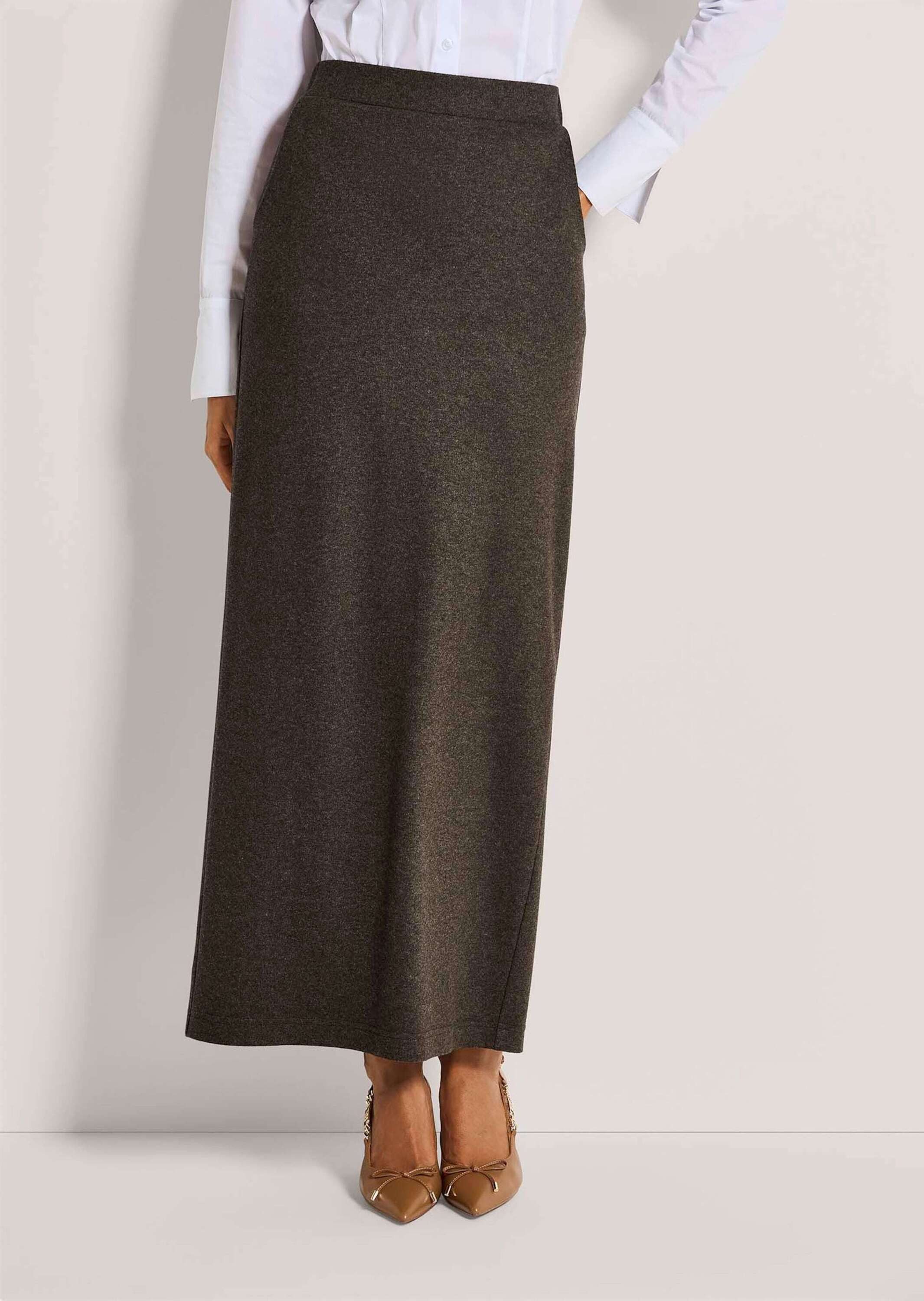 MADELEINE Maxirock Maxirock mit Schlupfbund Viskoserock mit Gehschlitz, Taschen und Knöchellänge