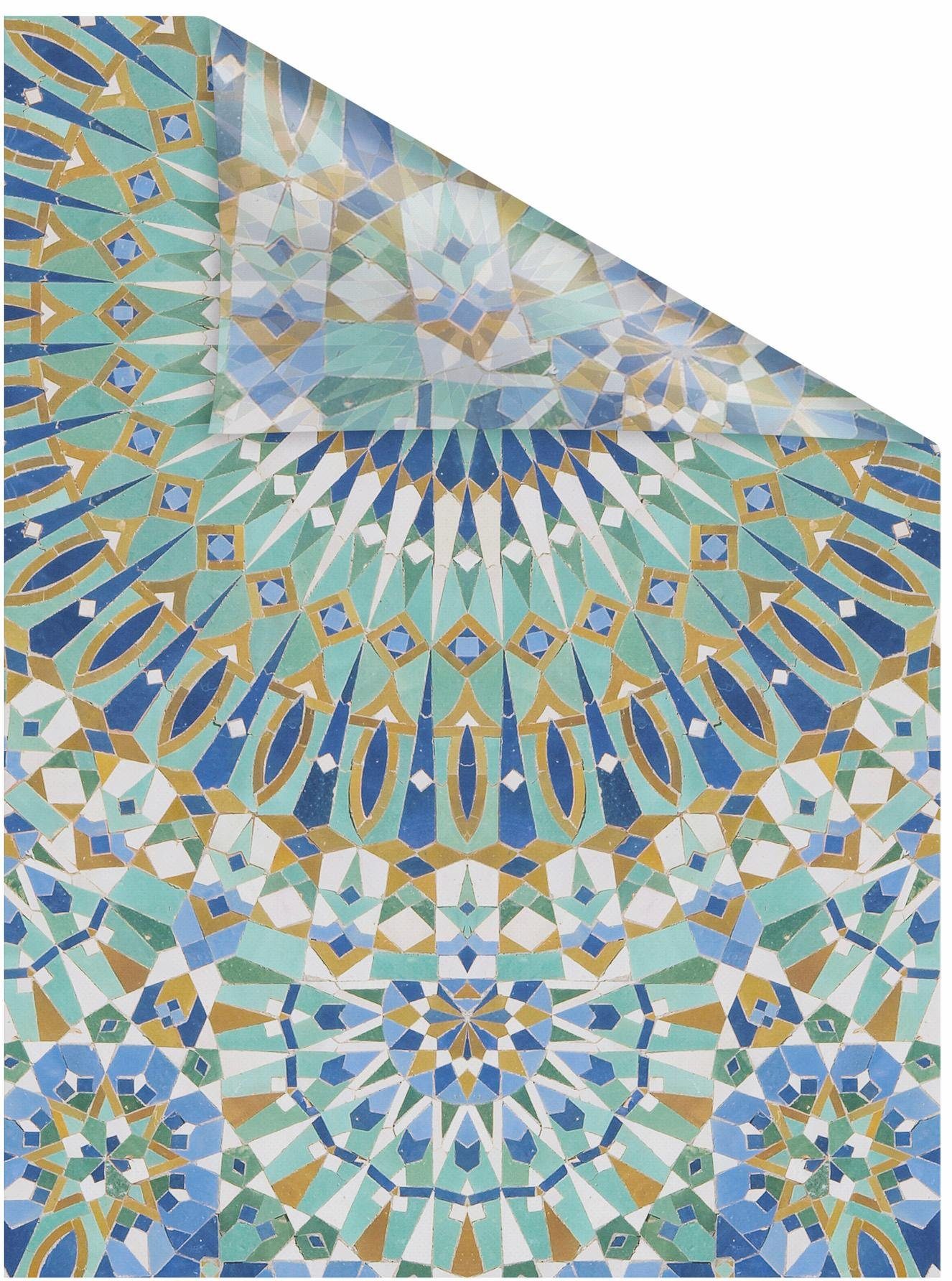 LICHTBLICK ORIGINAL Fensterfolie Orientalische Muster, blickdicht, strukturiert, selbstklebend, Sichtschutz