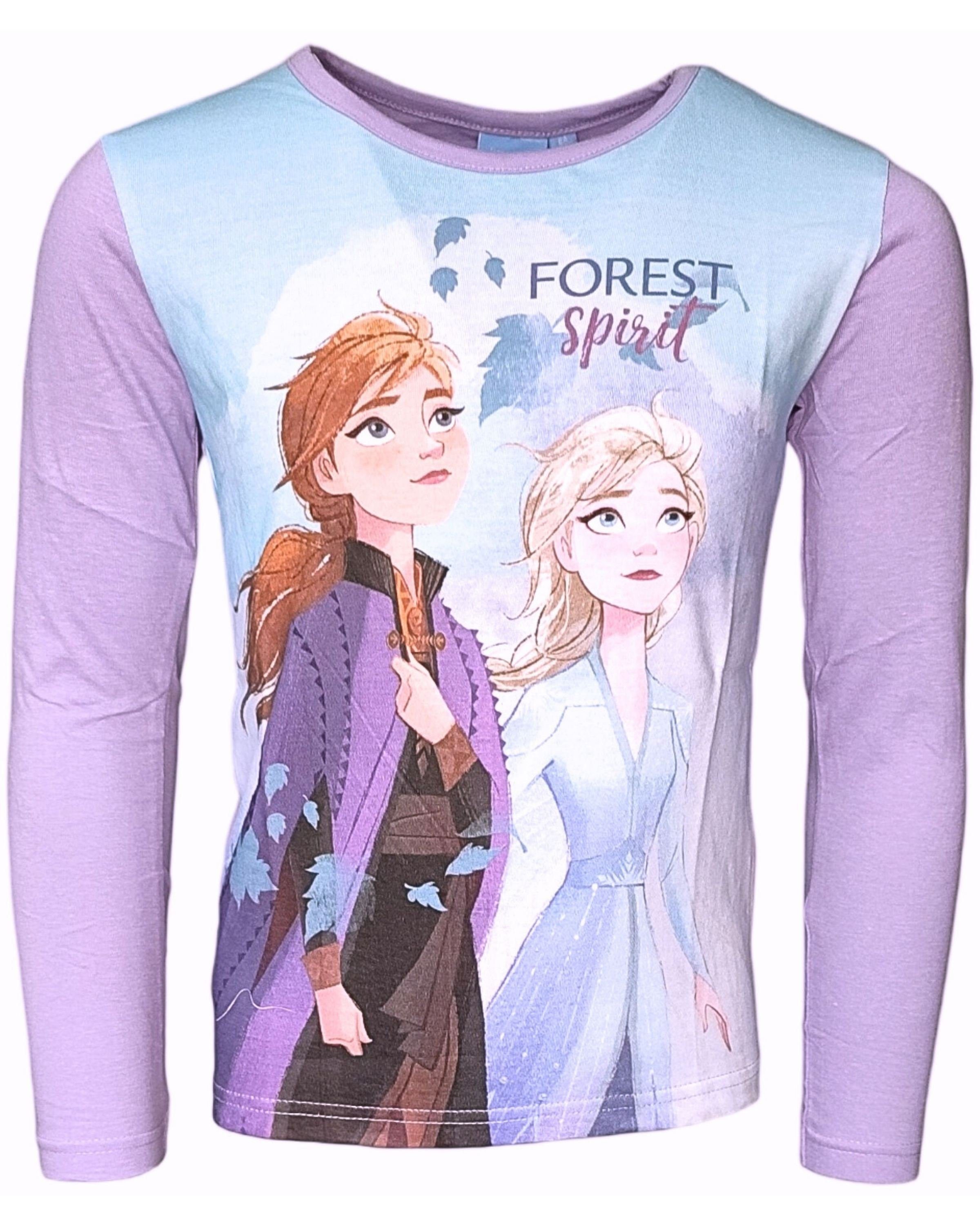 Disney Frozen Langarmshirt Elsa & Anna - Forest Spirit Mädchen Shirt aus Baumwolle Gr. 92-128 cm
