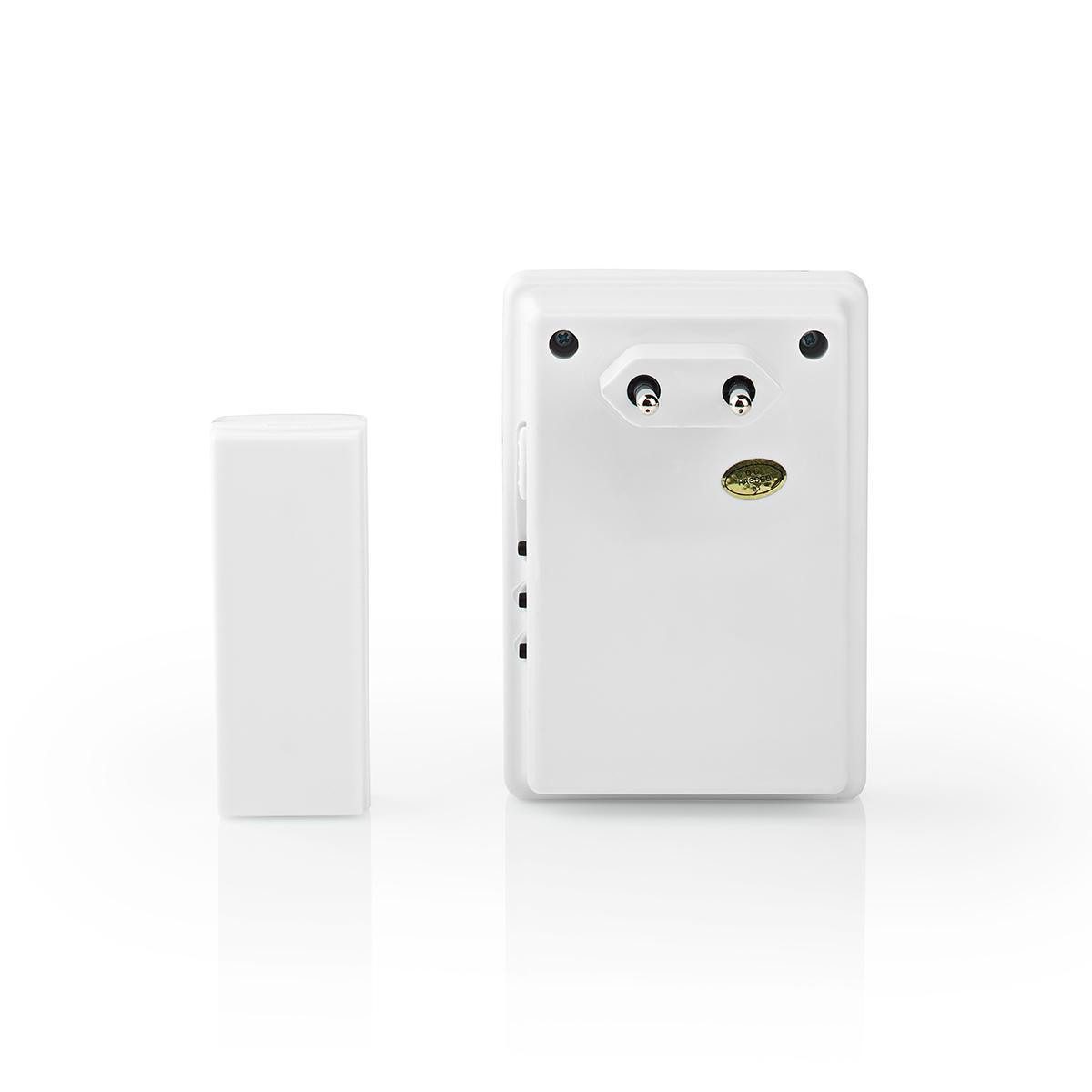 Nedis Smart Home Türklingel DOORB223CWT (1-tlg., Drahtlose Türklingel, Melodiewahl, Außenknopf für Türbereiche daheim)