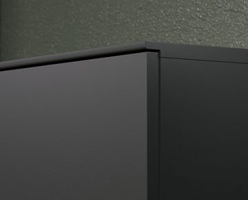 trendteam Sideboard Synnax (Anrichte in grau mit Eiche, 187 x 81 cm), mit viel Stauraum und Soft-Close-Funktion