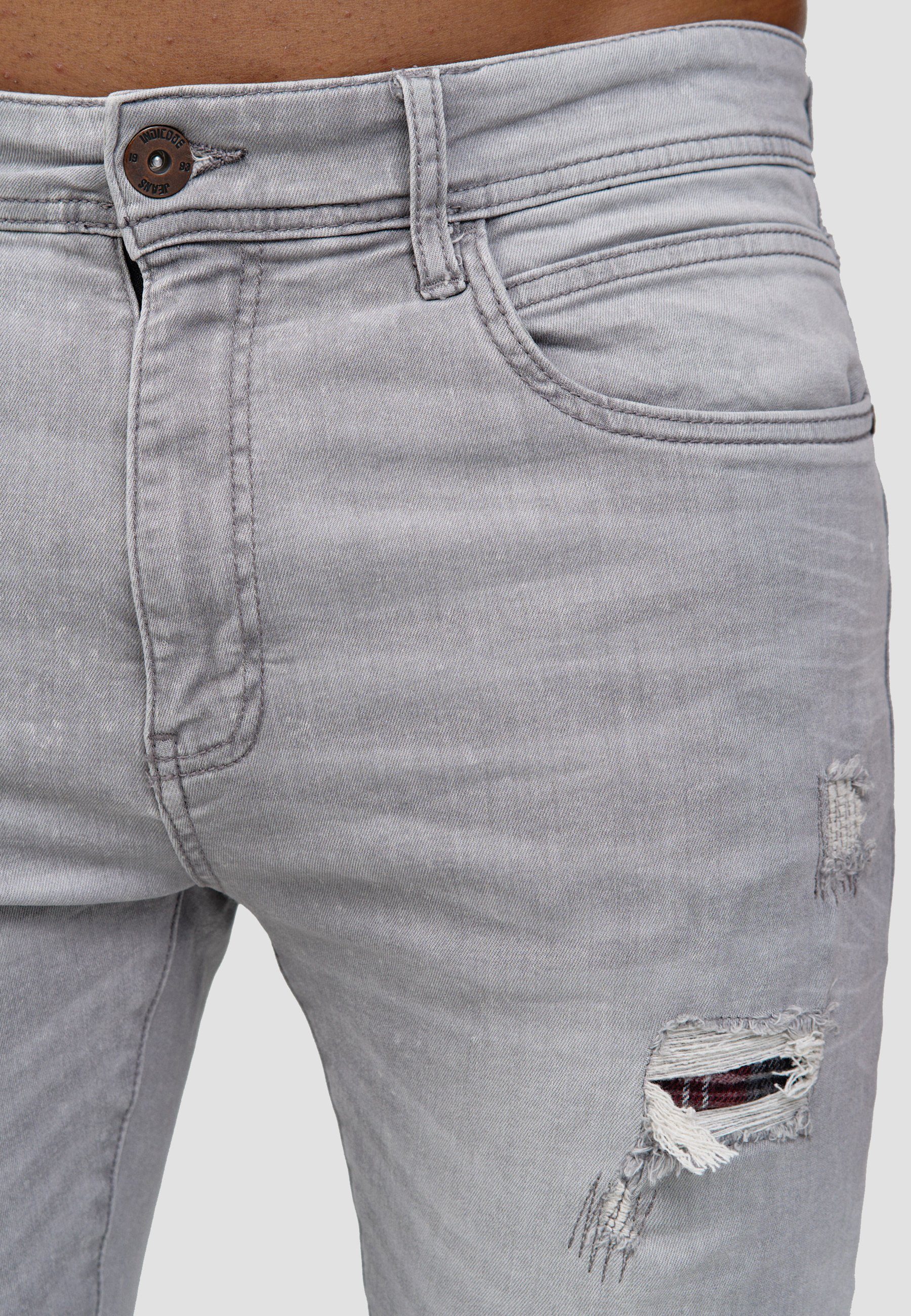 Indicode Grey Compton Slim-fit-Jeans Vintage