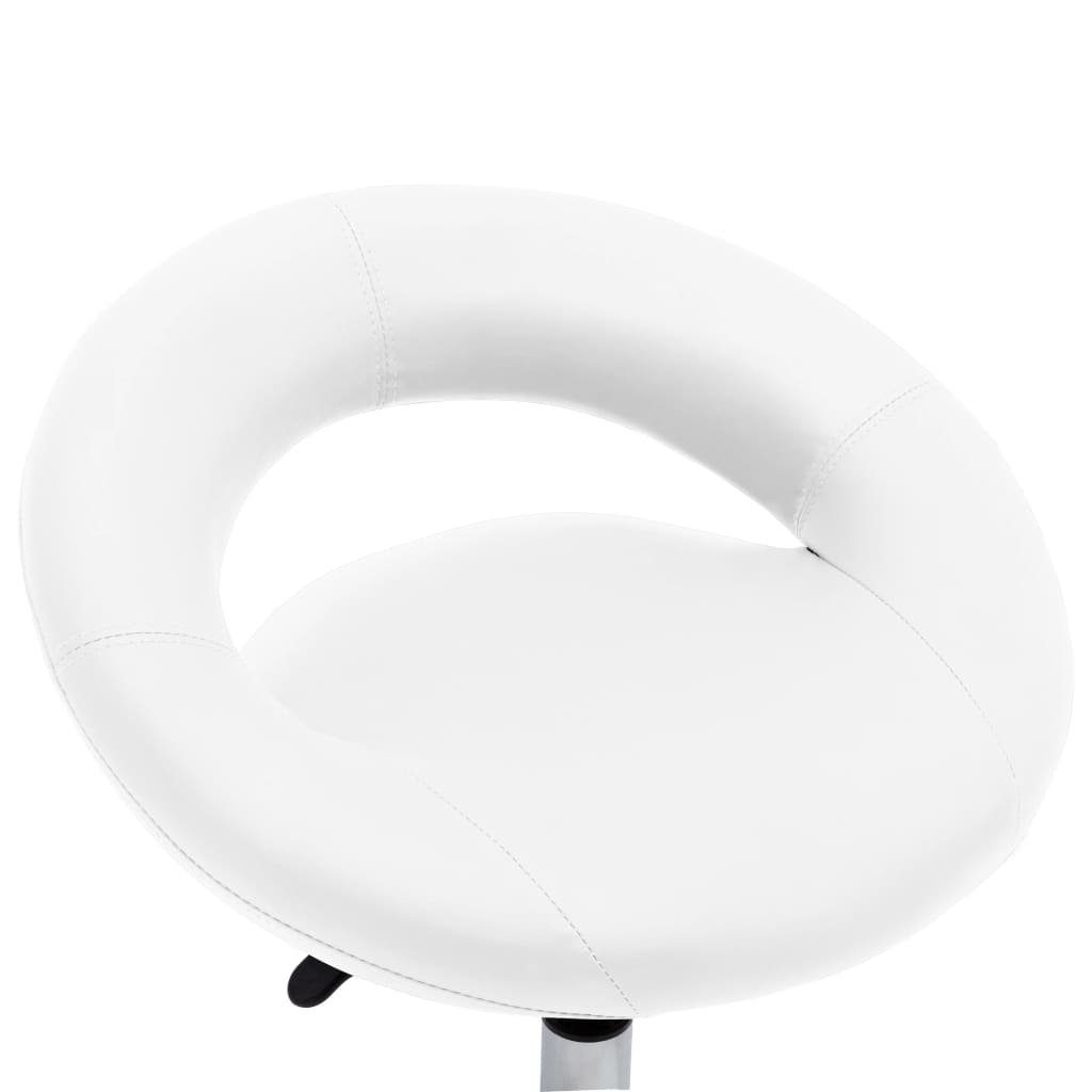 Weiß Kunstleder Weiß | Bürostuhl (1 Arbeitshocker St) Rollen vidaXL Weiß auf