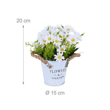 Kunstpflanze 3er Set Kunstblumen im Topf, relaxdays, Höhe 20 cm