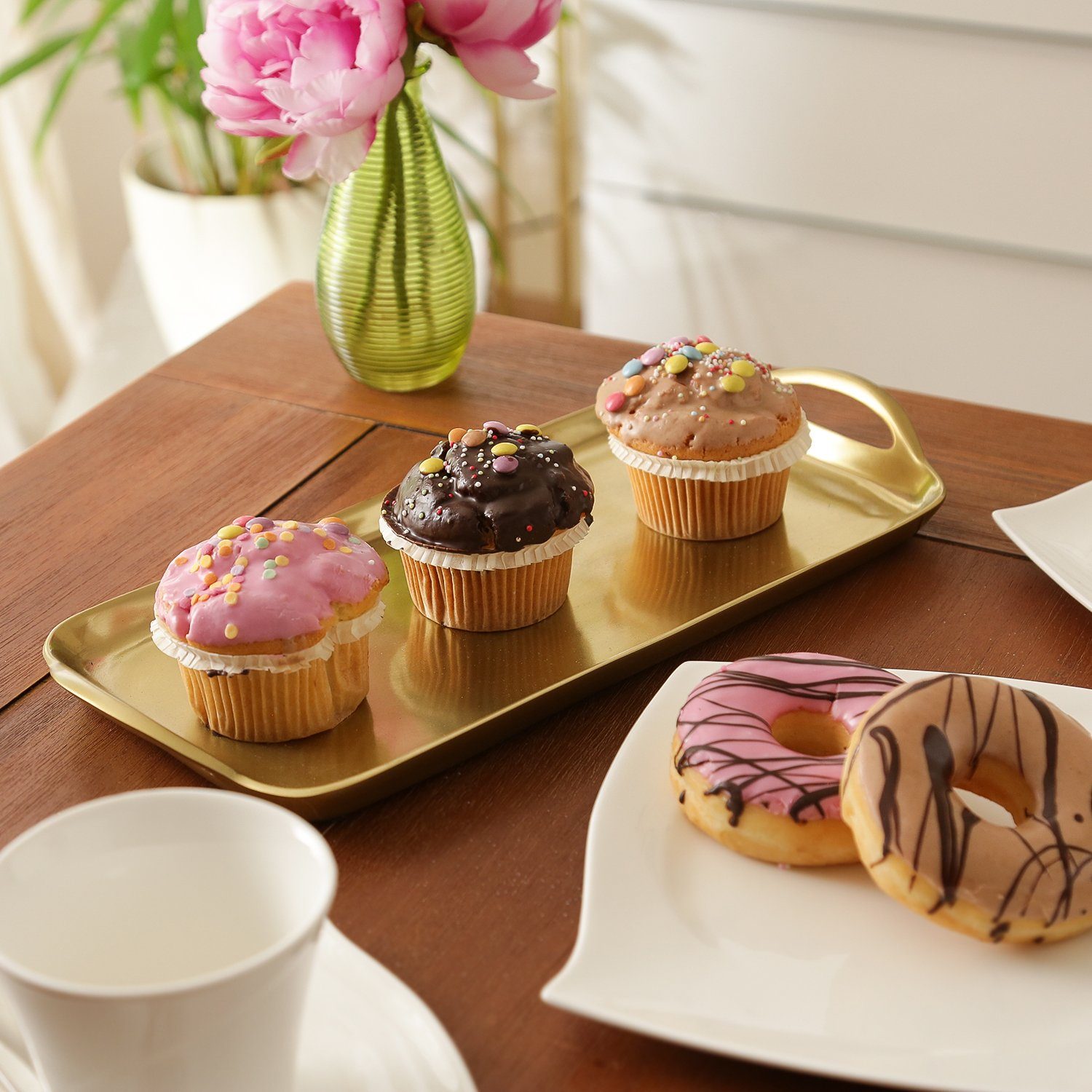 MARELIDA Muffinform Muffinform für 6 Muffins Platinum Silikon rosa Backform Cupcake, (1-tlg)